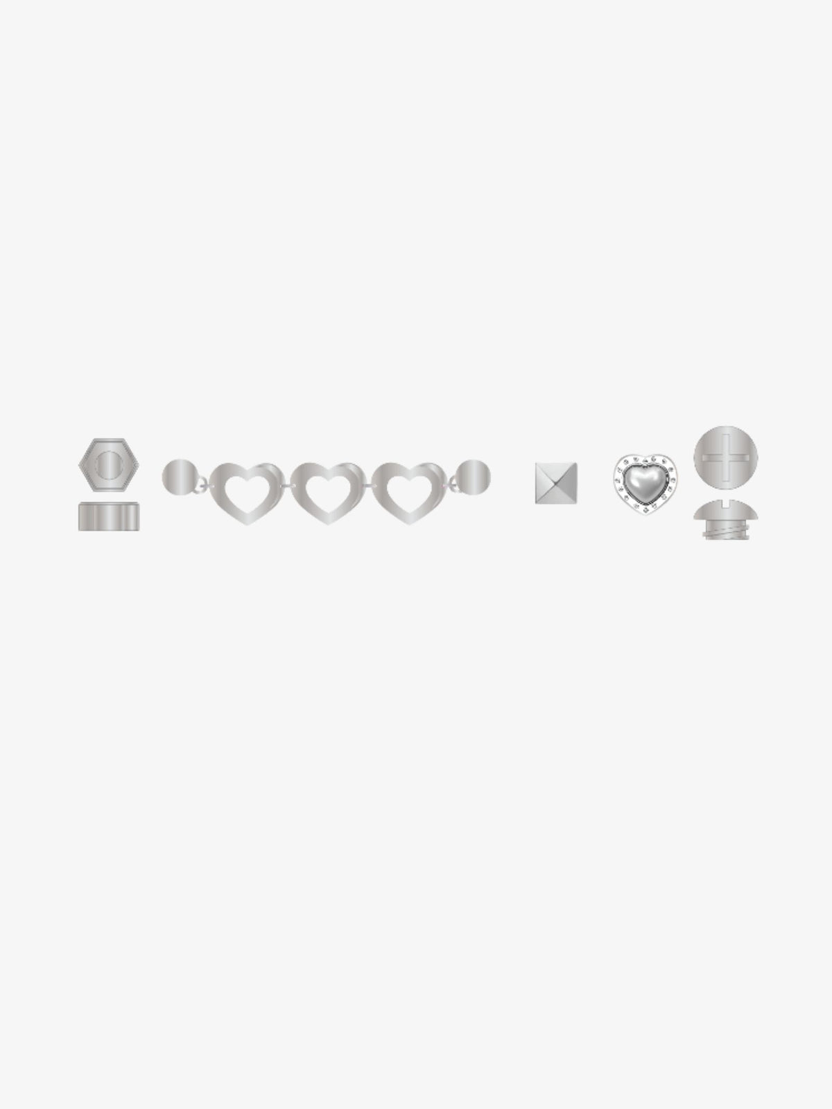 Jibbitz Silver Romantic 5 Pack Shoe Charm | Multi