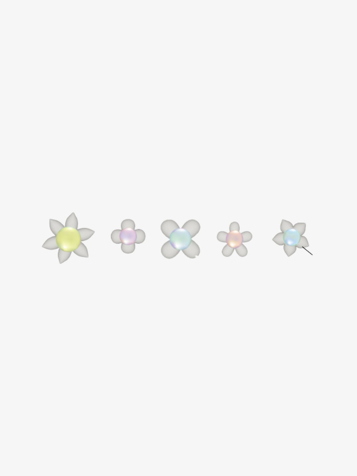 Jibbitz Iridescent Flowers Colorful Center 5 Pack | Multi