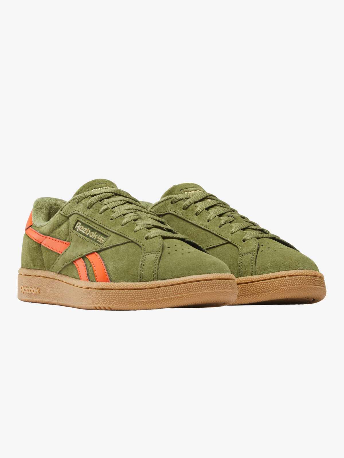 Reebok Men's Club C Grounds UK Shoes | DEEPOLIVE/PUMPORANGE/GUM