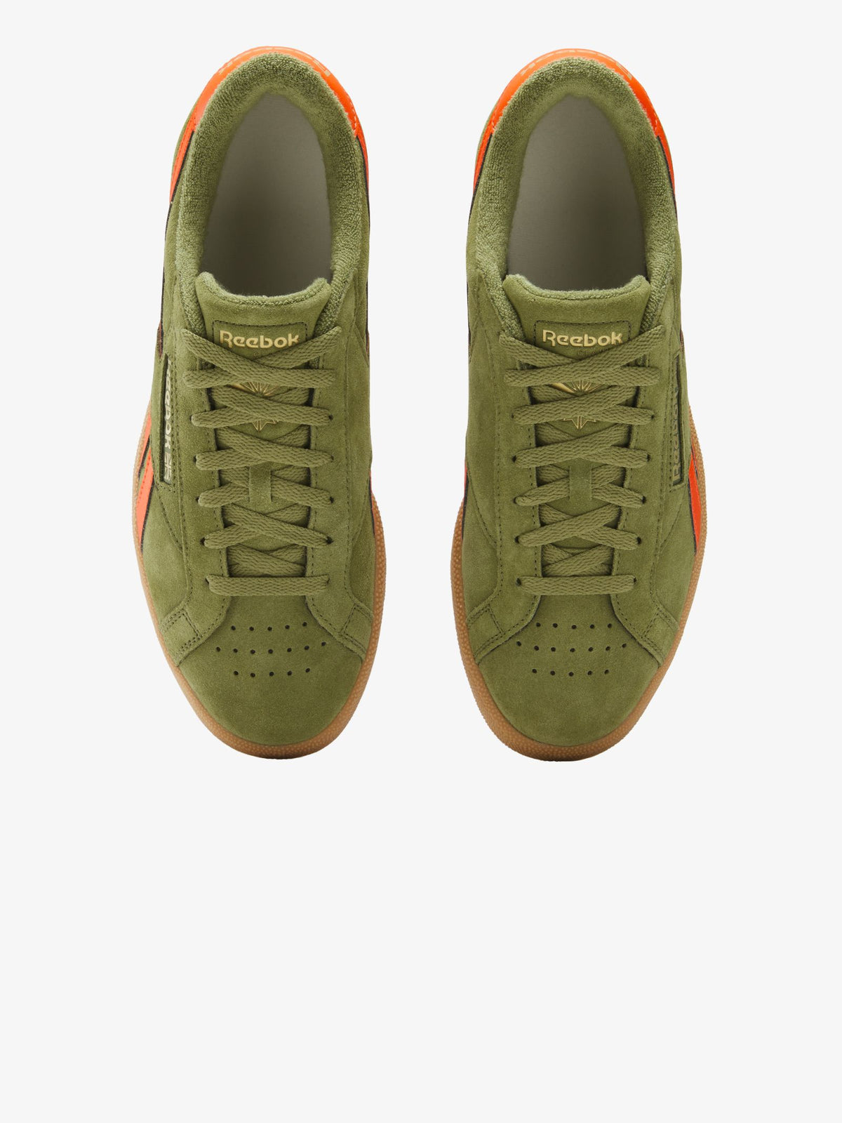 Reebok Men's Club C Grounds UK Shoes | DEEPOLIVE/PUMPORANGE/GUM