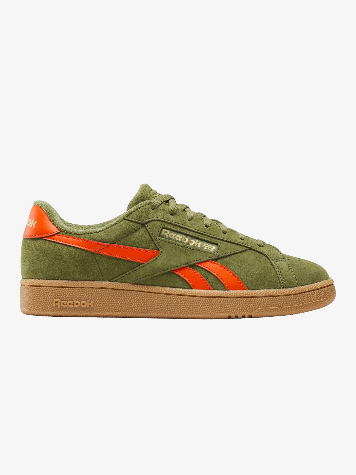 Reebok Men's Club C Grounds UK Shoes | DEEPOLIVE/PUMPORANGE/GUM
