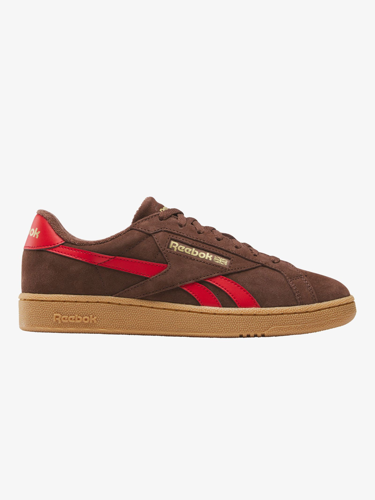 Reebok Men's Club C Grounds UK Shoes | CAMPUSBROWN/VECTORRED/GUM