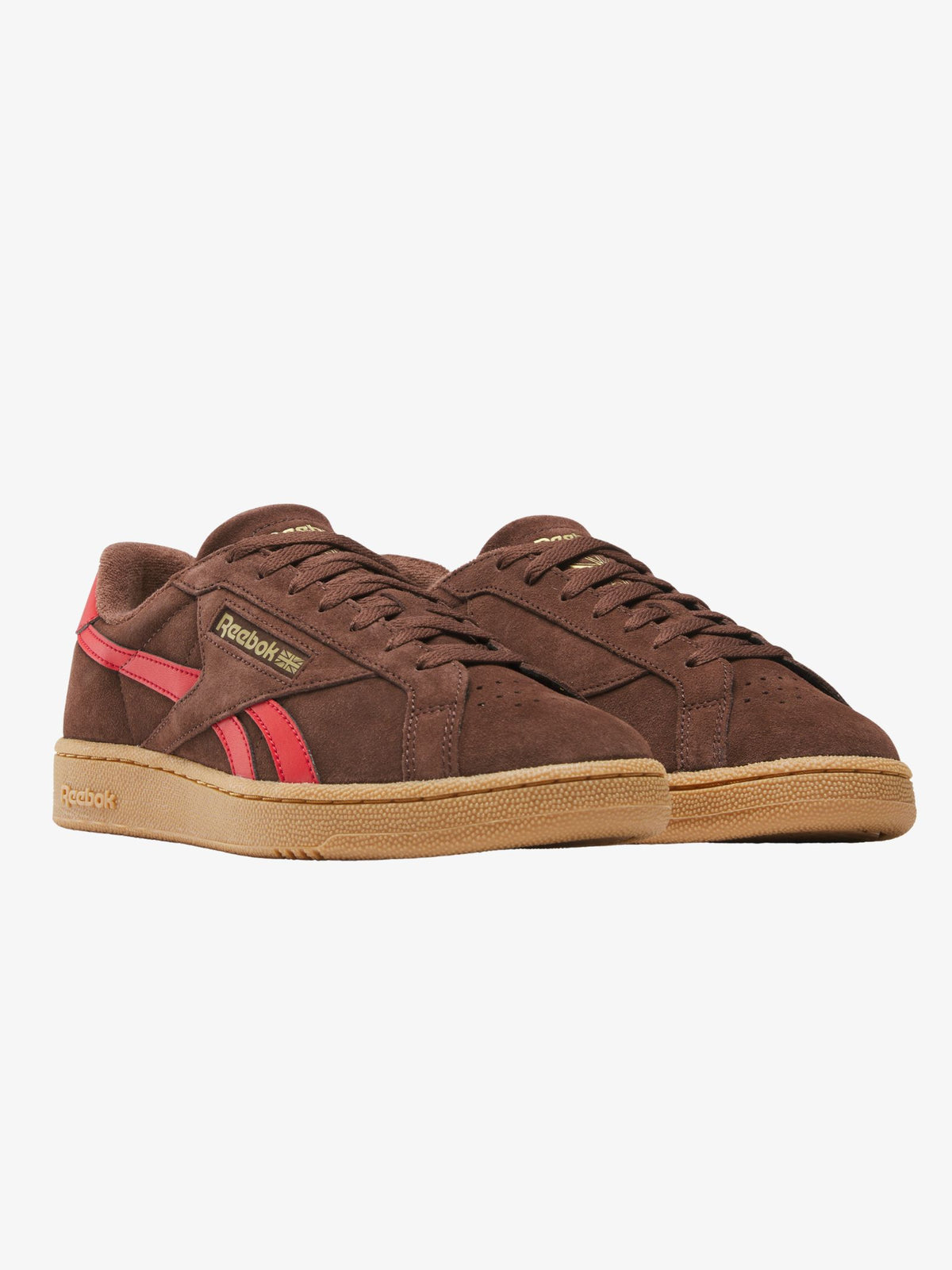 Reebok Men's Club C Grounds UK Shoes | CAMPUSBROWN/VECTORRED/GUM