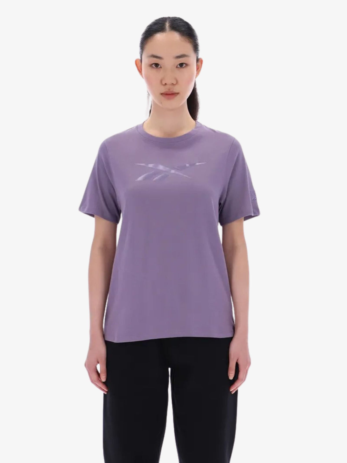 Reebok Audrey Tonal Logo Crew Neck Ss Tee | Purple Fusion