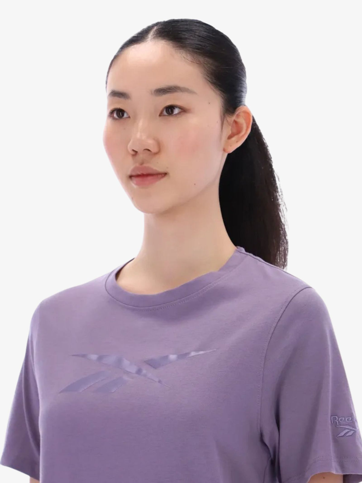 Reebok Audrey Tonal Logo Crew Neck Ss Tee | Purple Fusion