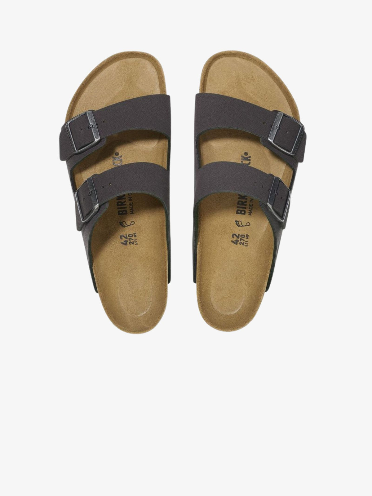 Birkenstock Arizona Birko-Flor Nubuk Regular Width | Grey