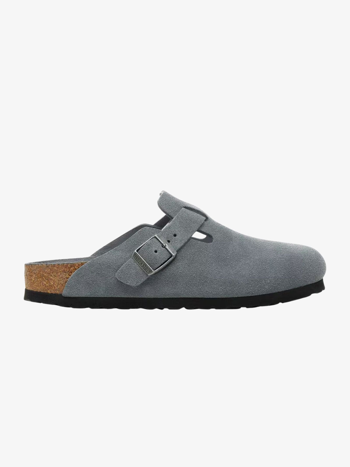 Birkenstock Unisex Boston Soft Tonal Footbed Suede Leather Regular Width | Basalt Grey