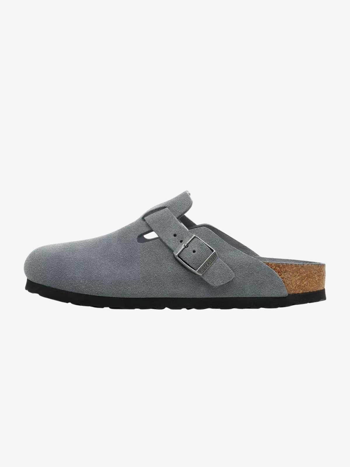 Birkenstock Unisex Boston Soft Tonal Footbed Suede Leather Regular Width | Basalt Grey