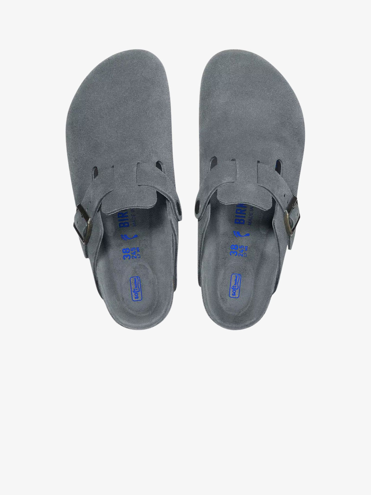 Birkenstock Unisex Boston Soft Tonal Footbed Suede Leather Regular Width | Basalt Grey