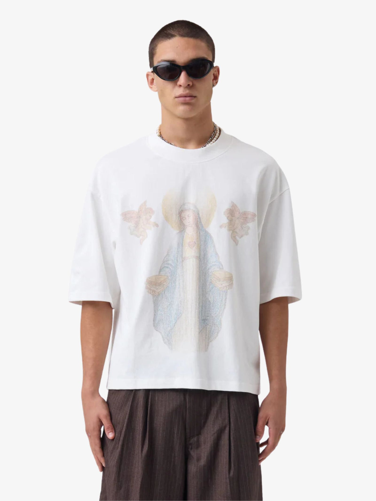 Zanerobe Mary Crop Flow Tee | Vintage White