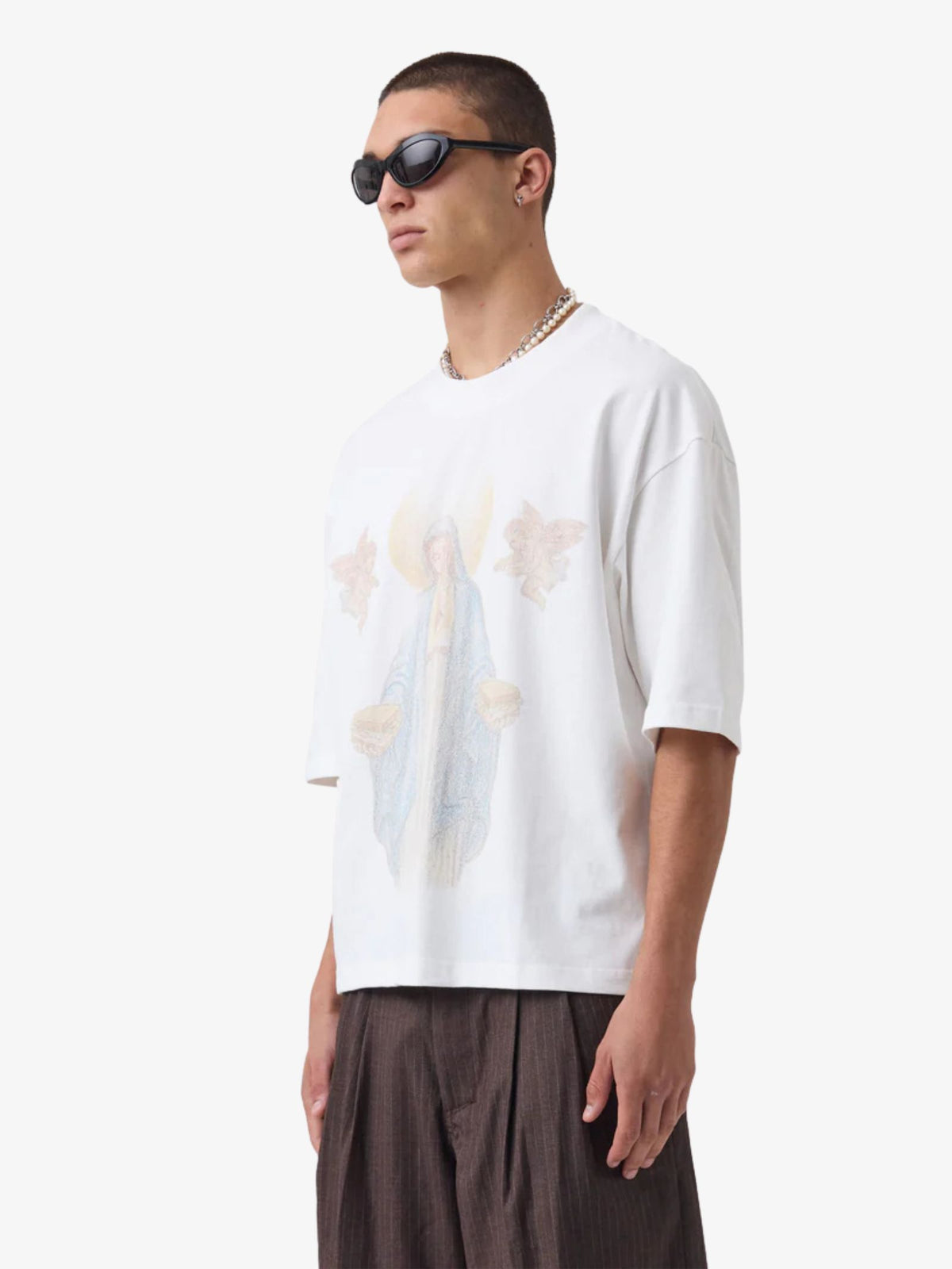 Zanerobe Mary Crop Flow Tee | Vintage White