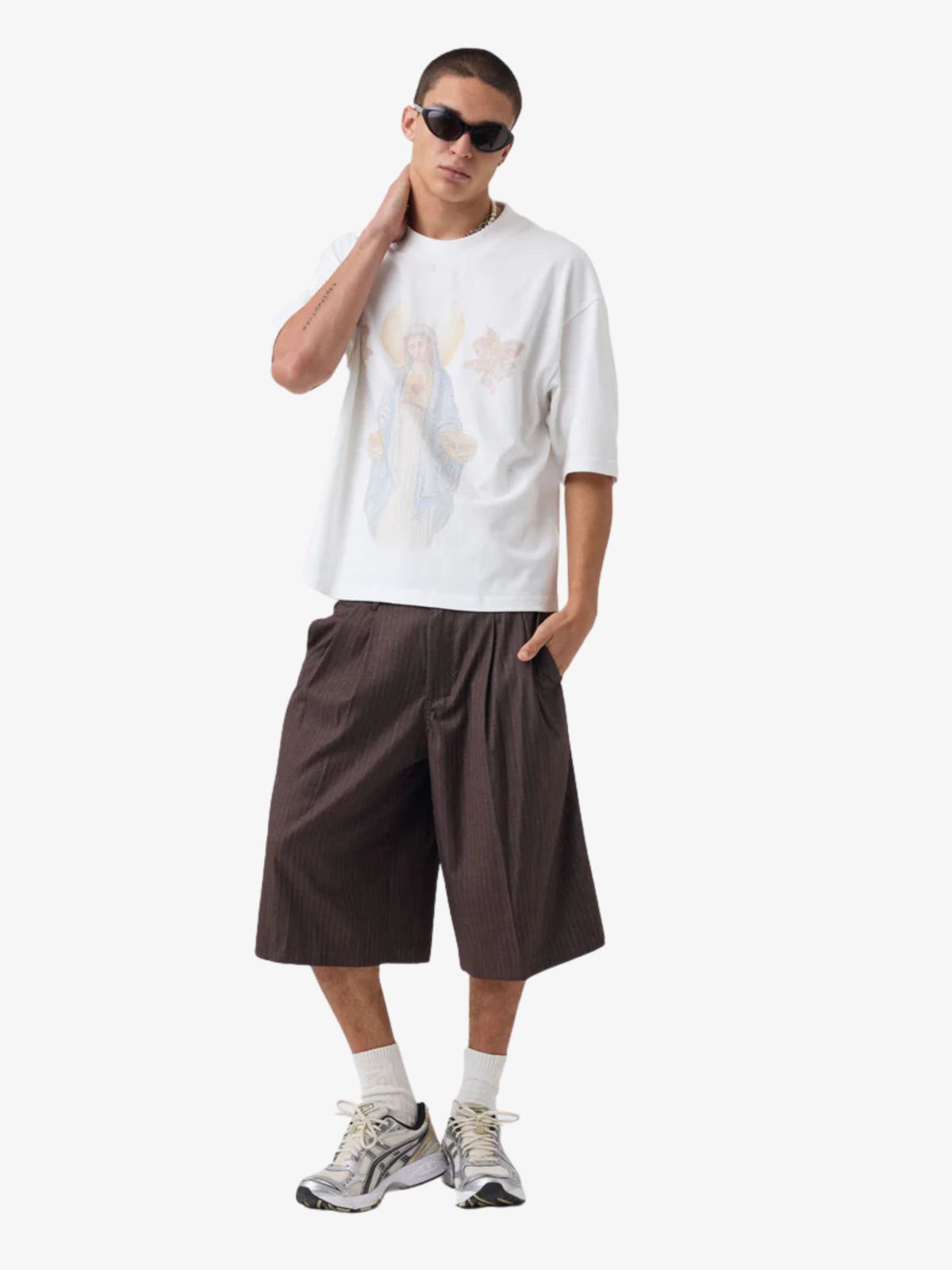 Zanerobe Mary Crop Flow Tee | Vintage White