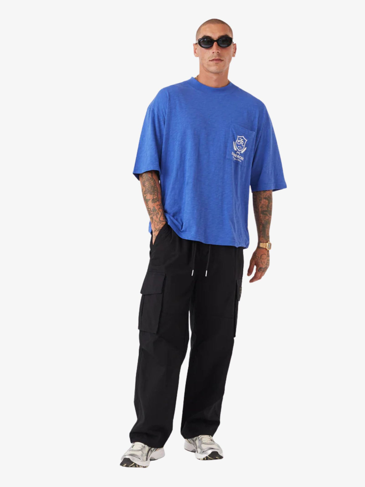 Zanerobe Crest Slub Flow Tee | Cobalt Blue