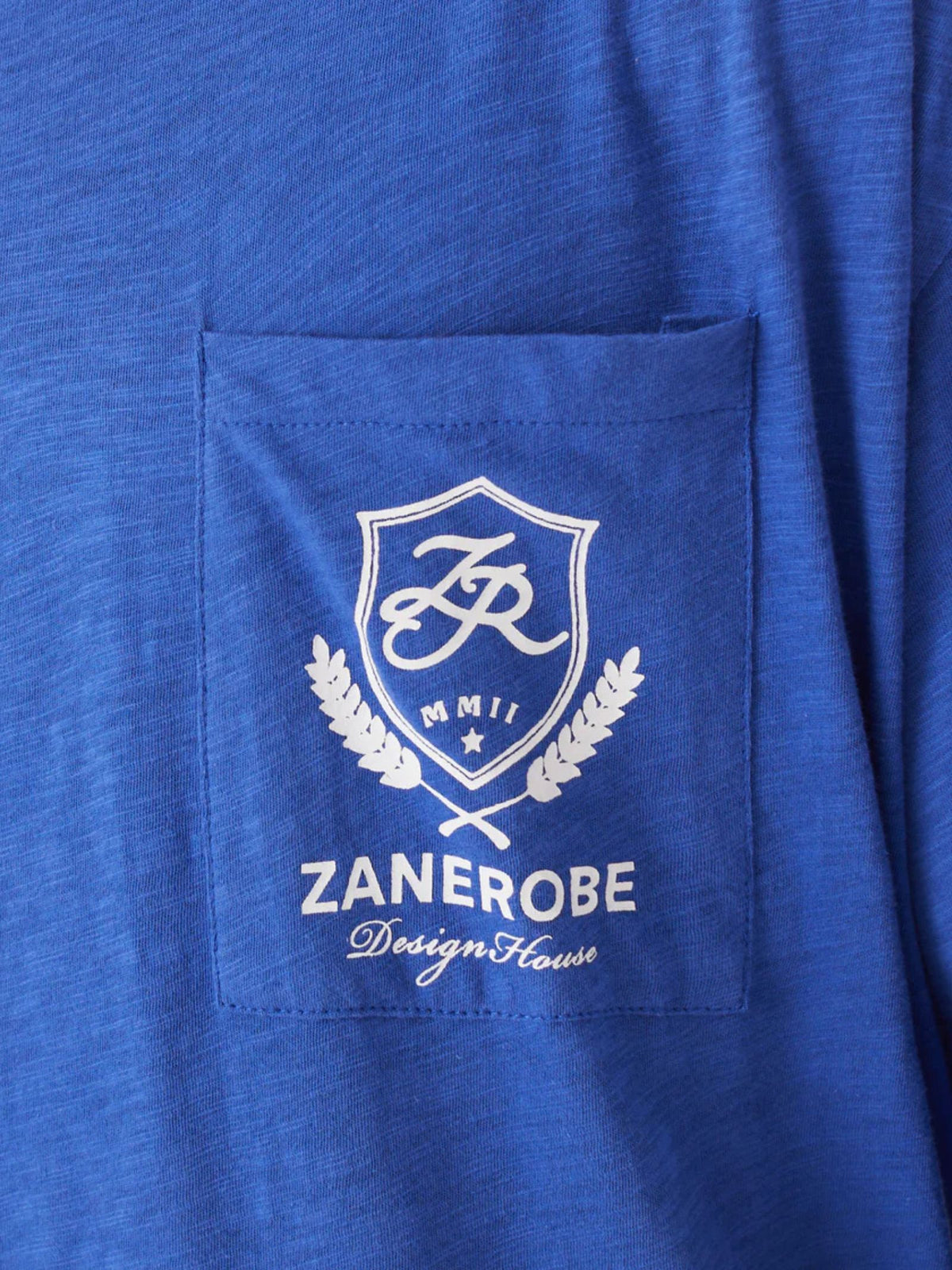 Zanerobe Crest Slub Flow Tee | Cobalt Blue