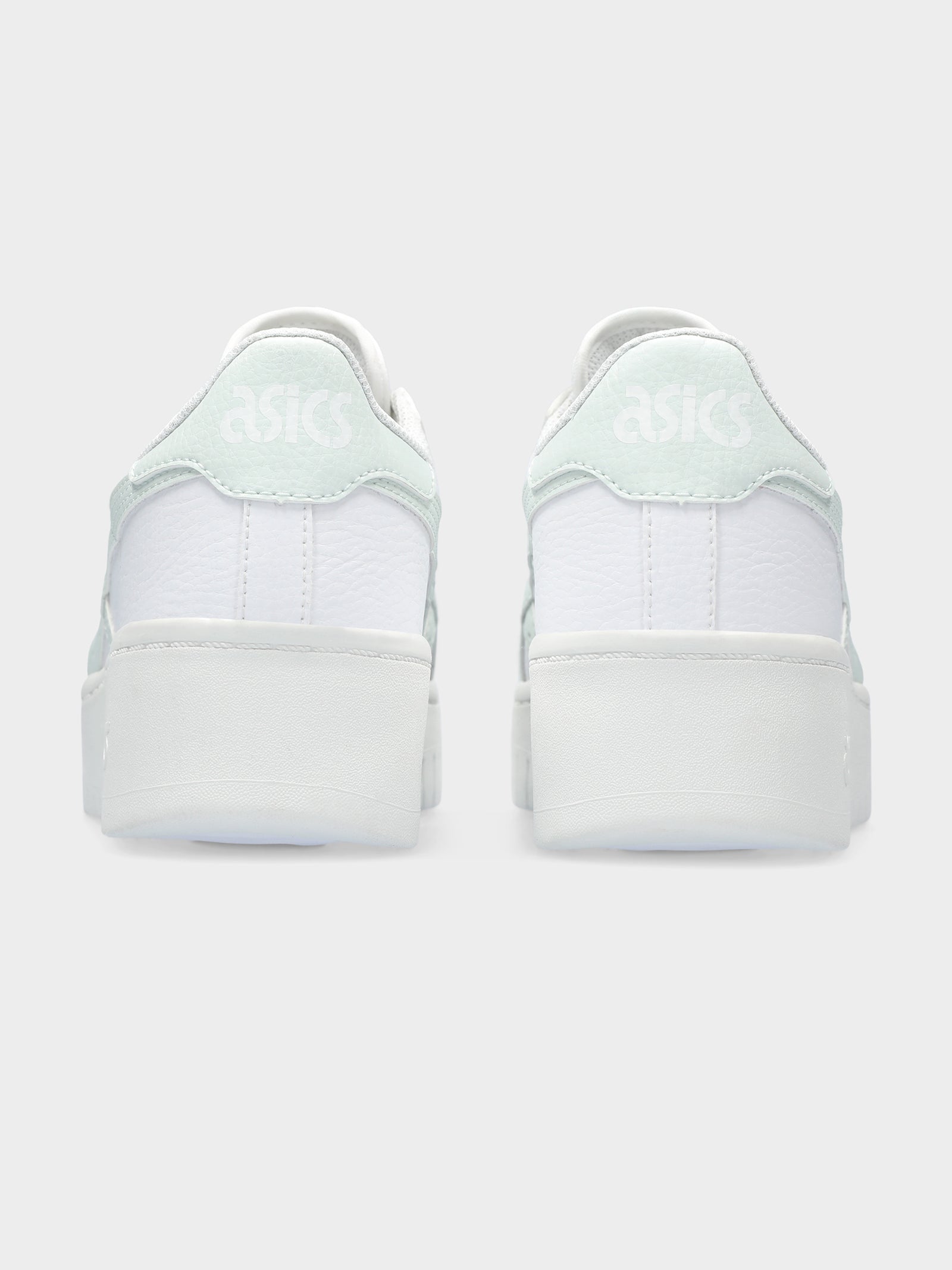 Womens Japan Platform Sneakers in White & Aqua