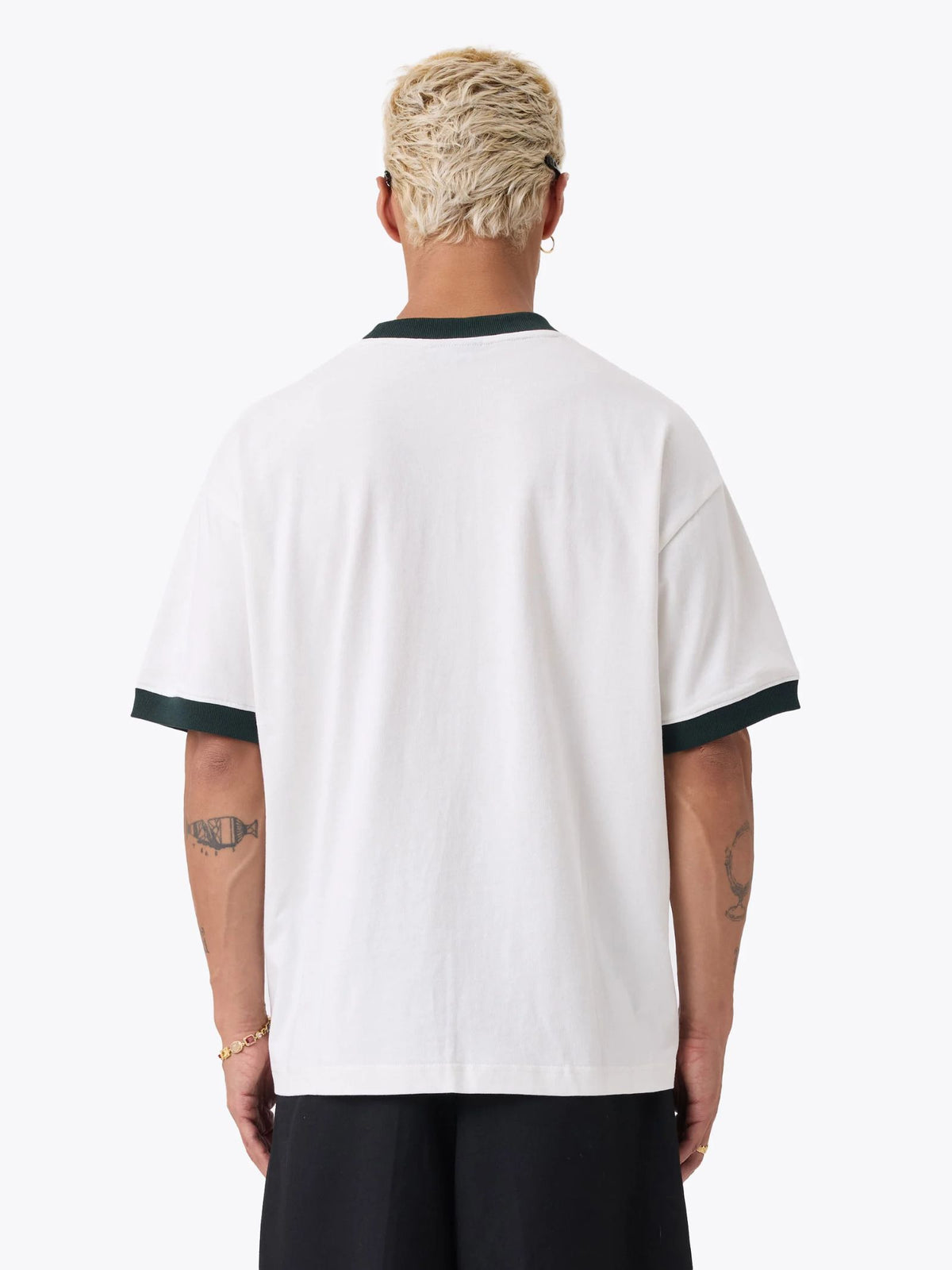 Zanerobe ZR Athletics Ringer Tee | Vintage White/Forest