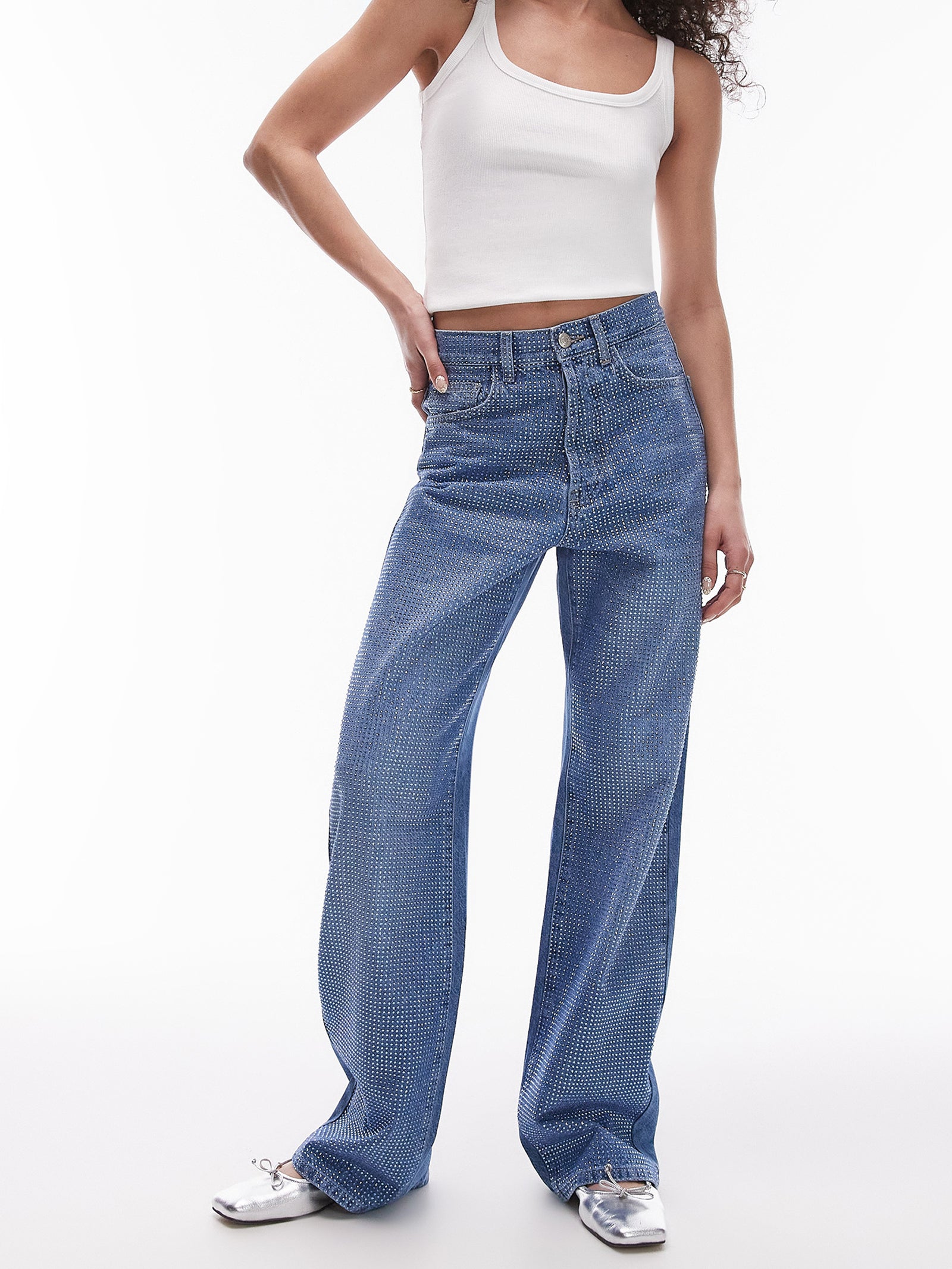 Glue Store Topshop Embellished Jeans Topshop Moto Black