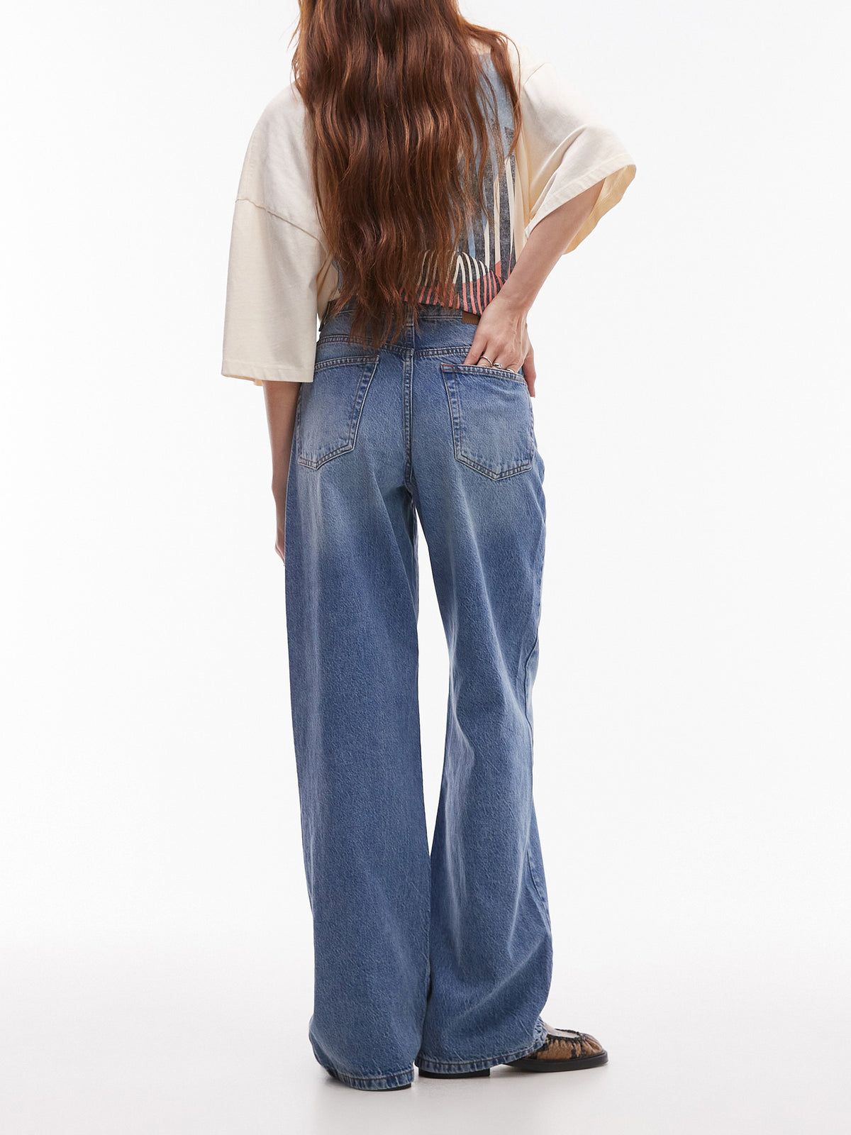 Topshop Mid Rise Column Jean | Mid Blue