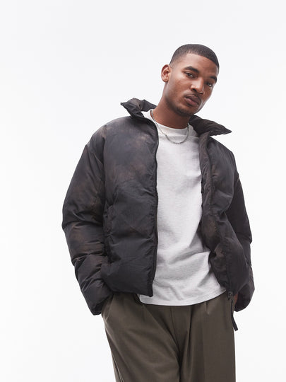 Topman Sprayed Puffer Jacket