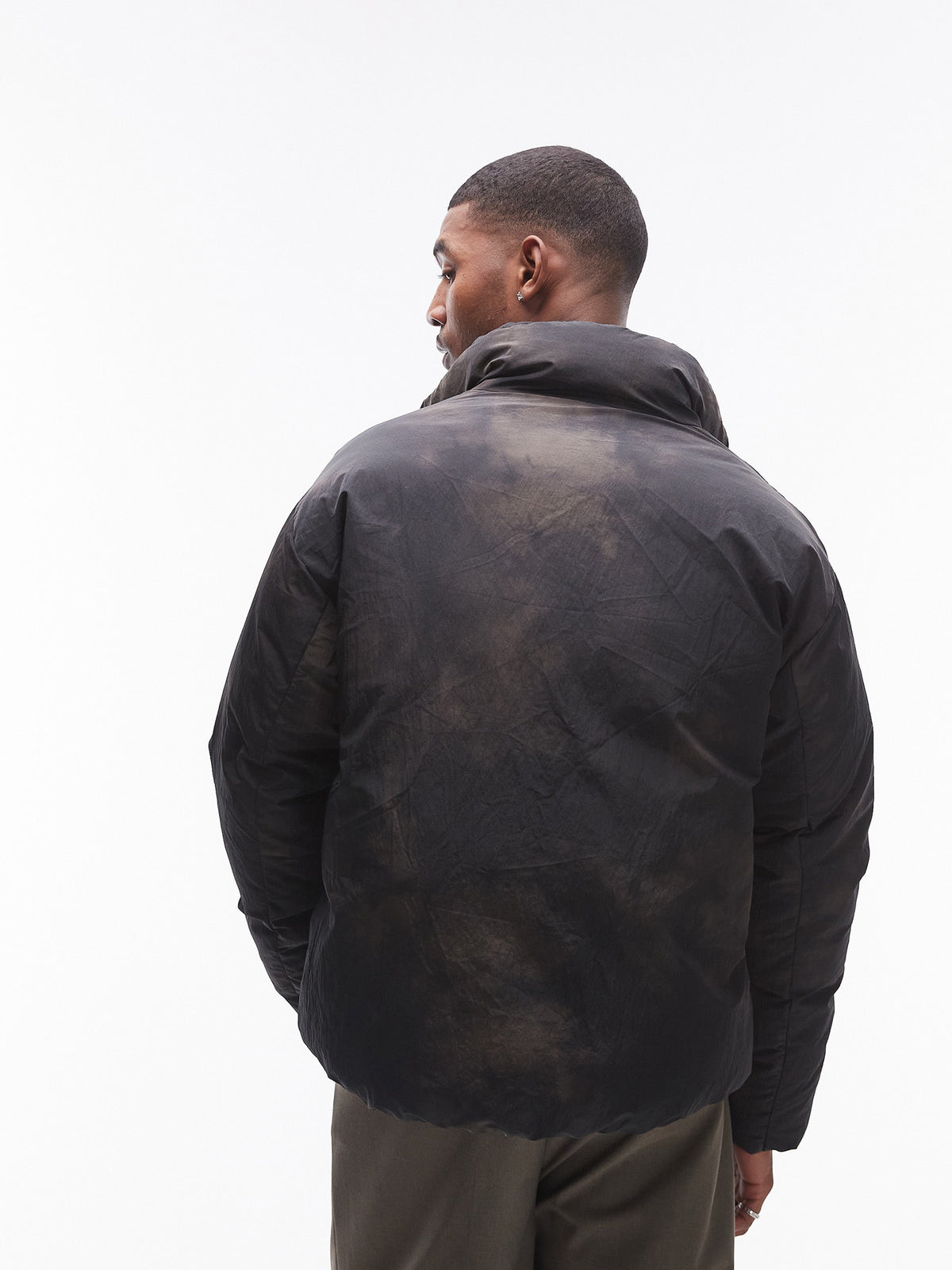 Topman Topman Sprayed Puffer Jacket | Black
