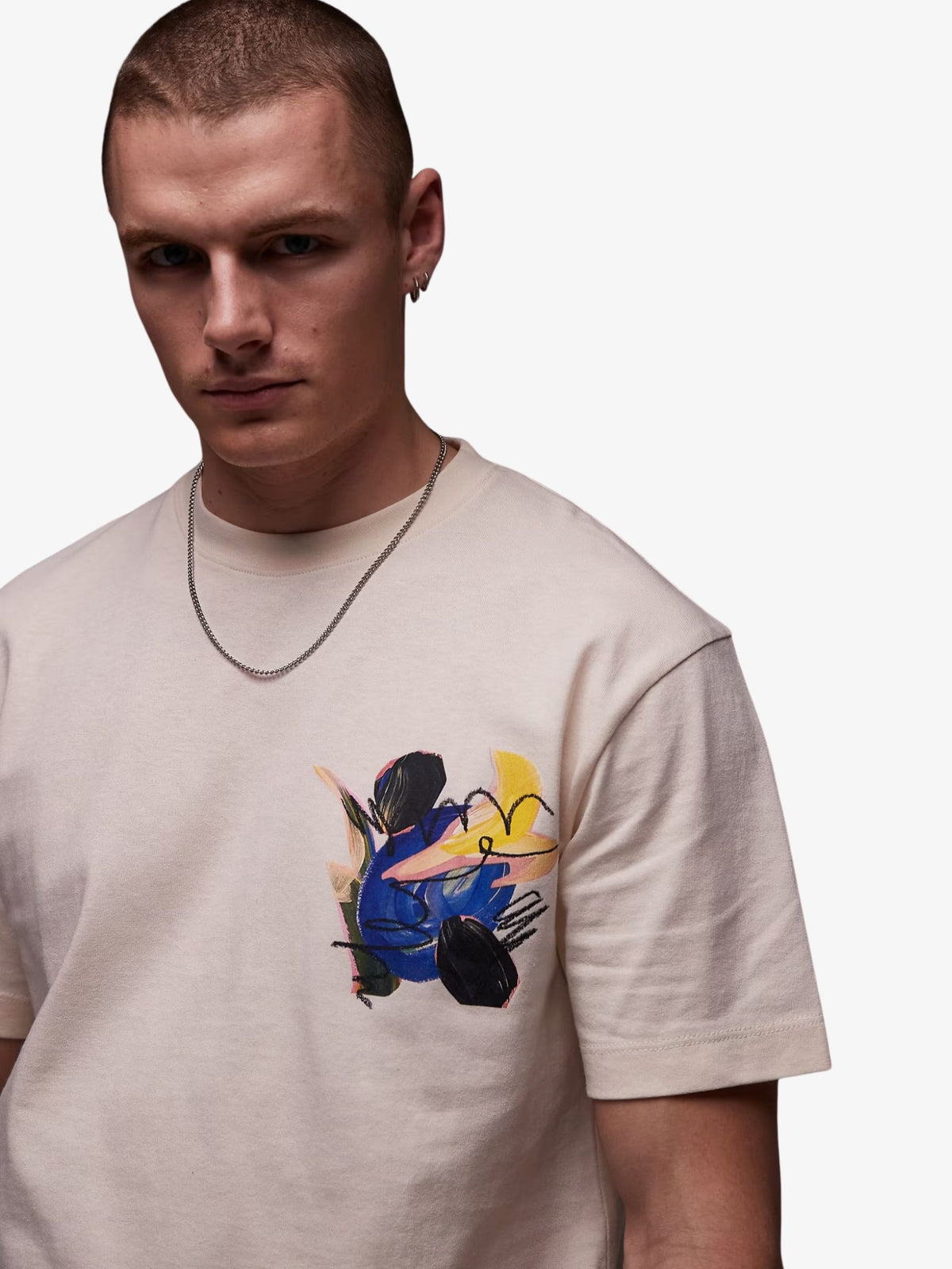 Topman Oversized Abstract Floral Print Shirt | Ecru