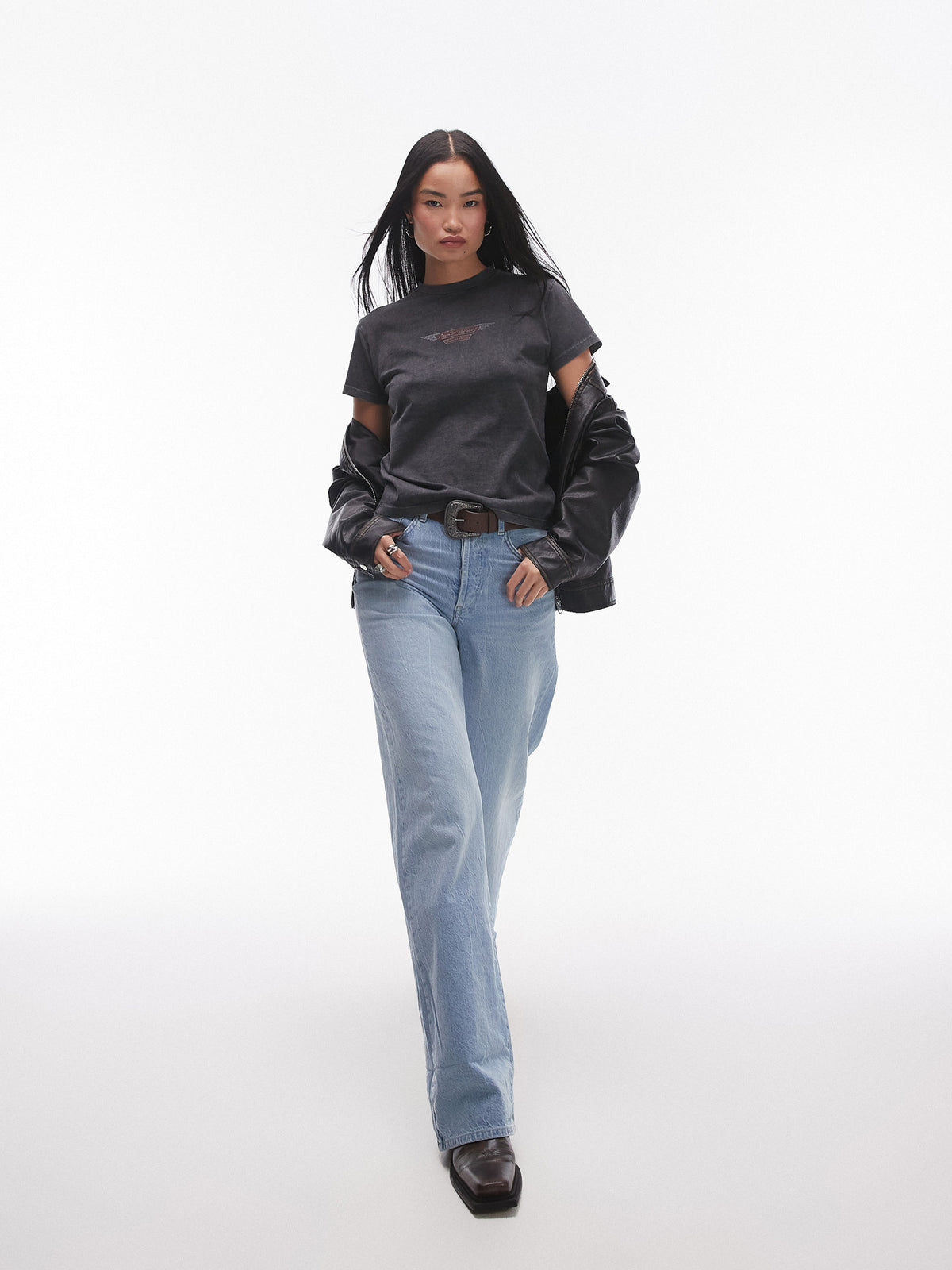 Topshop Austin Healey Graphic Tee | Grey