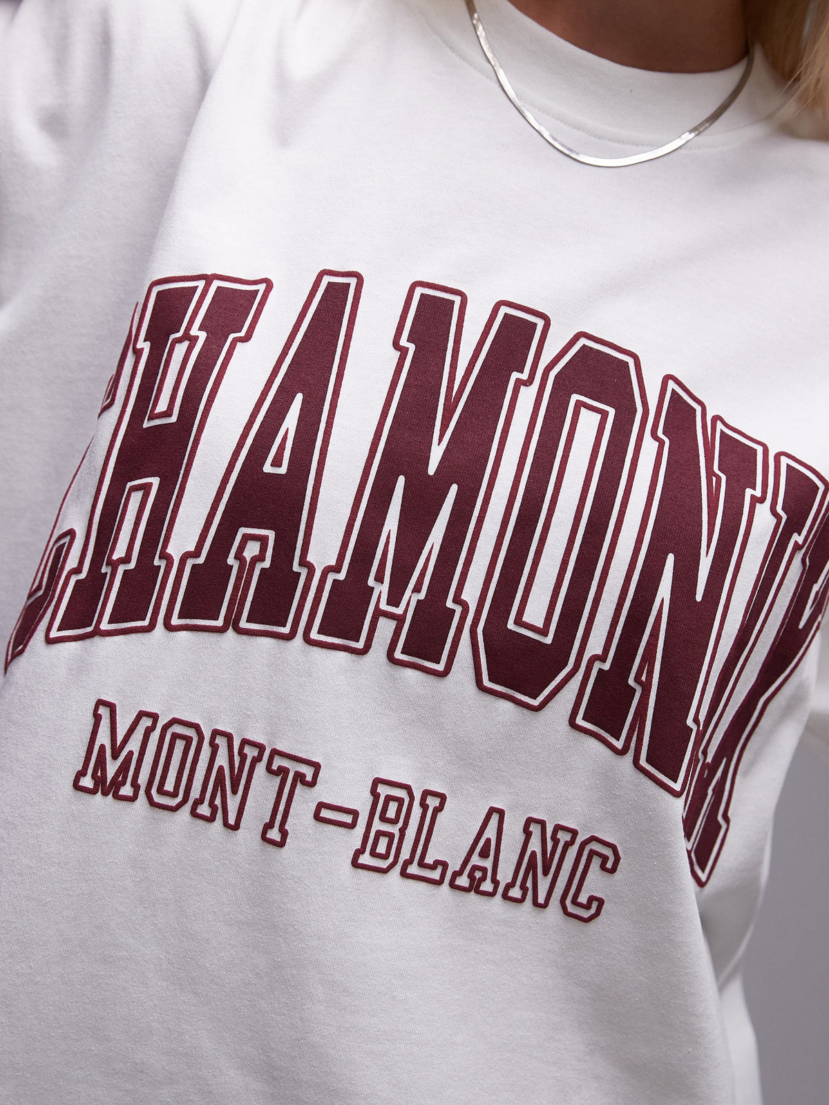 Topshop Premium Oversized Chamonix Tee | White