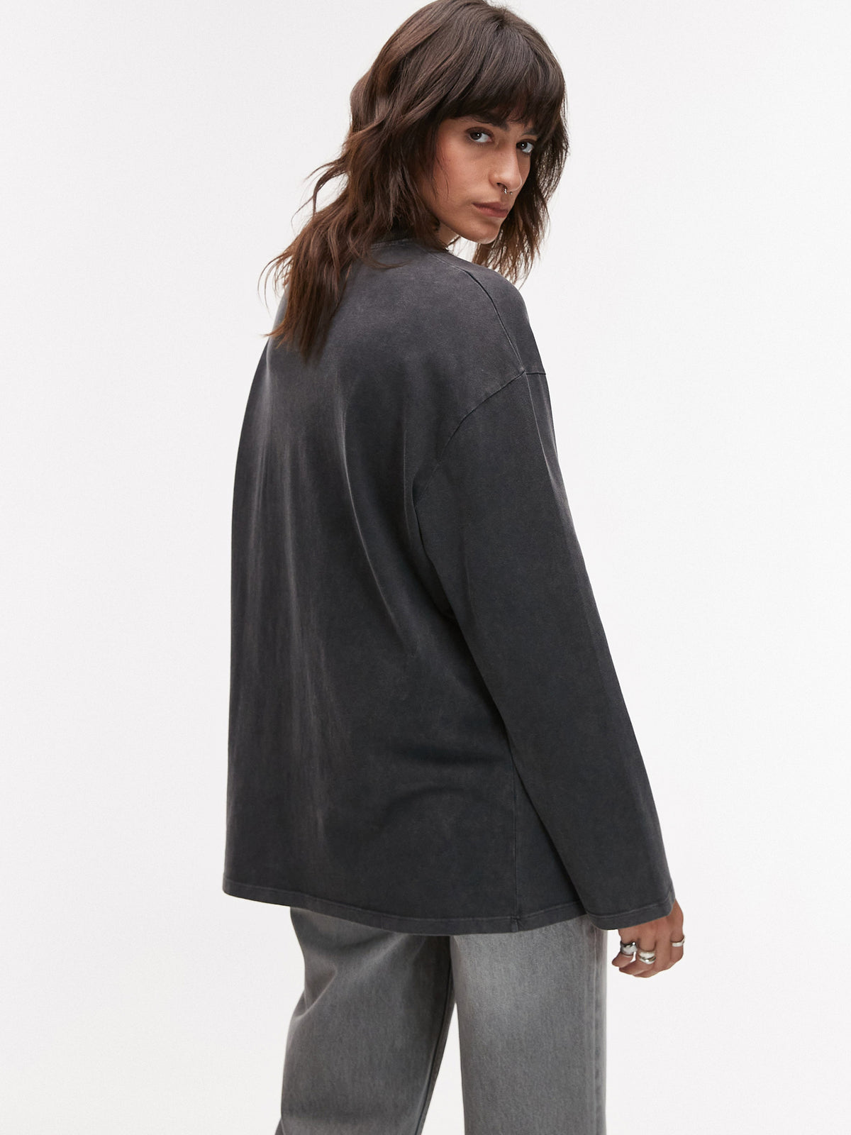 Topshop Graphic Portland Skater Tee | GREY