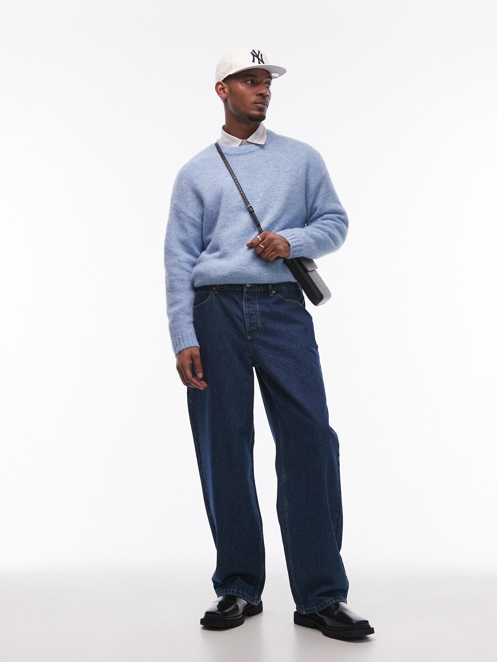 Topman Topman Baggy Jeans Mid Blue Glue Store