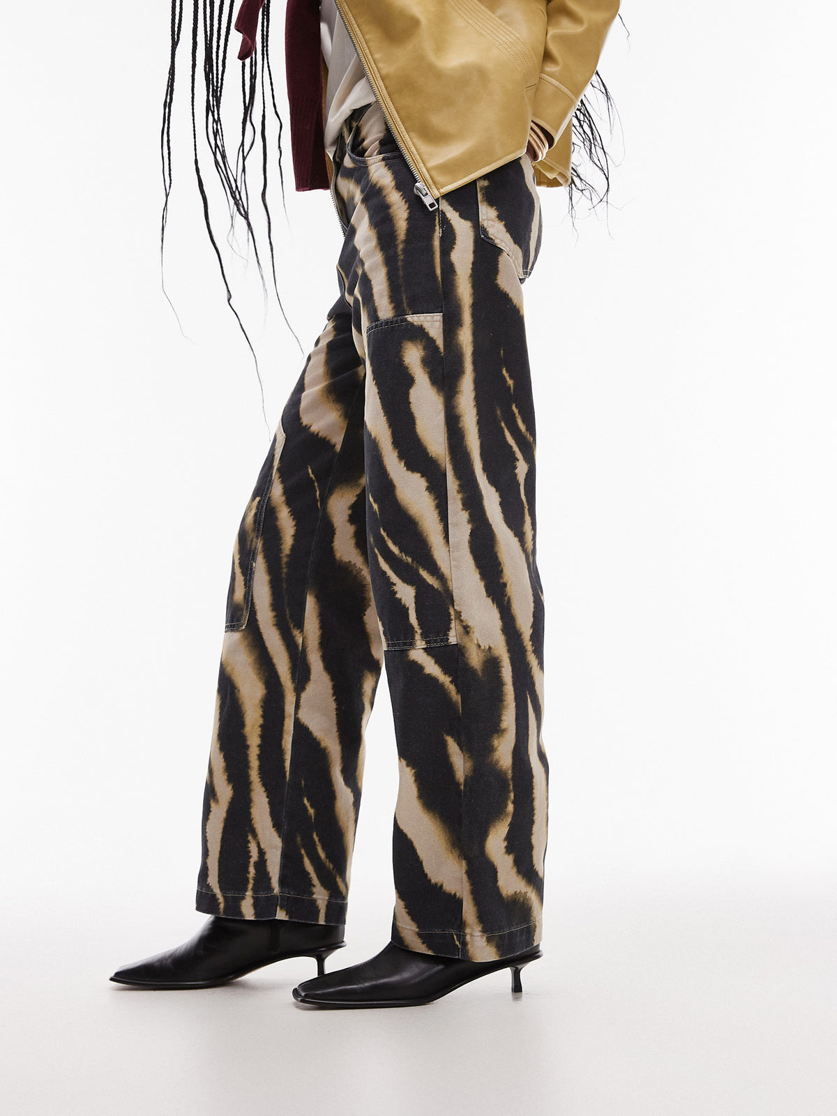 Topshop Blurred Zebra Patch Detail Pant | MULTI