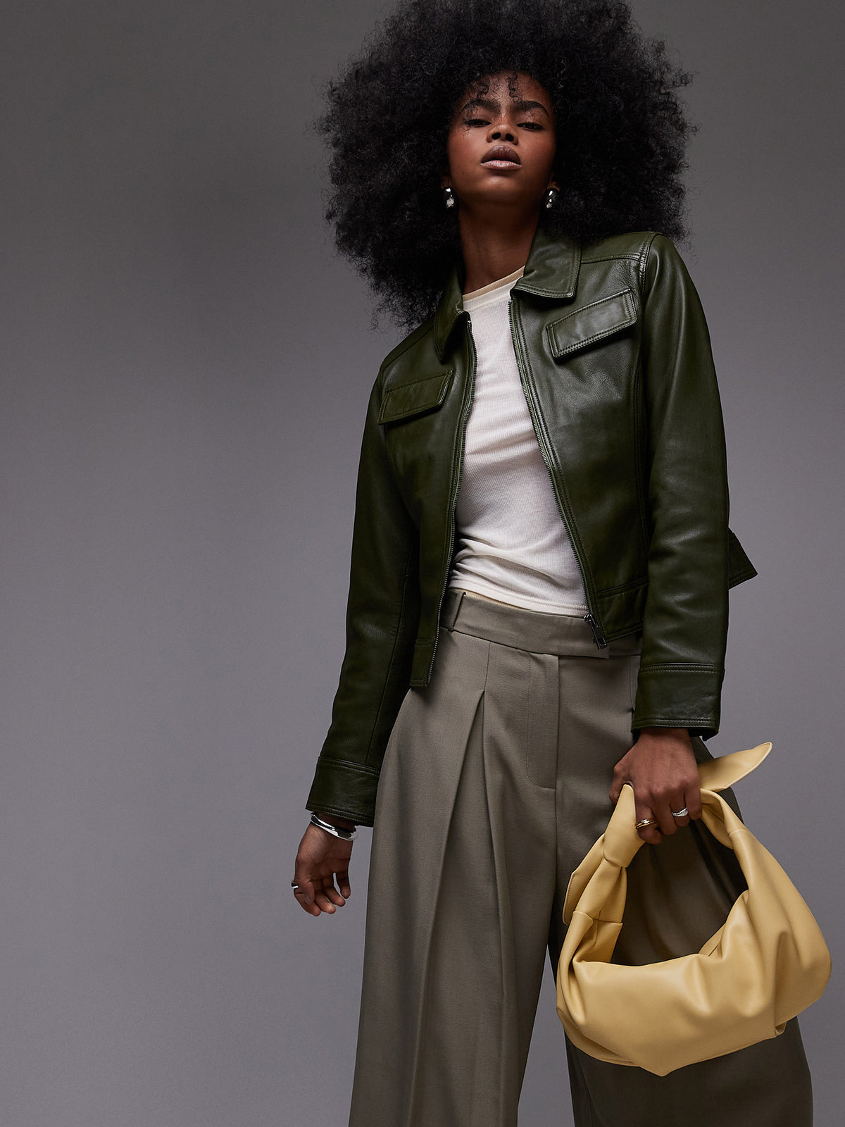 Topshop Sameena Bow Knot Shoulder Bag | Lemon