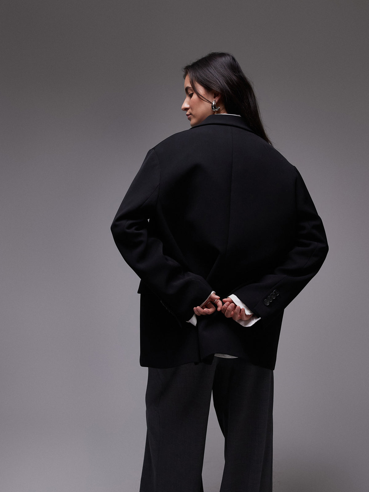 Topshop Oversized Slouchy Blazer | Black