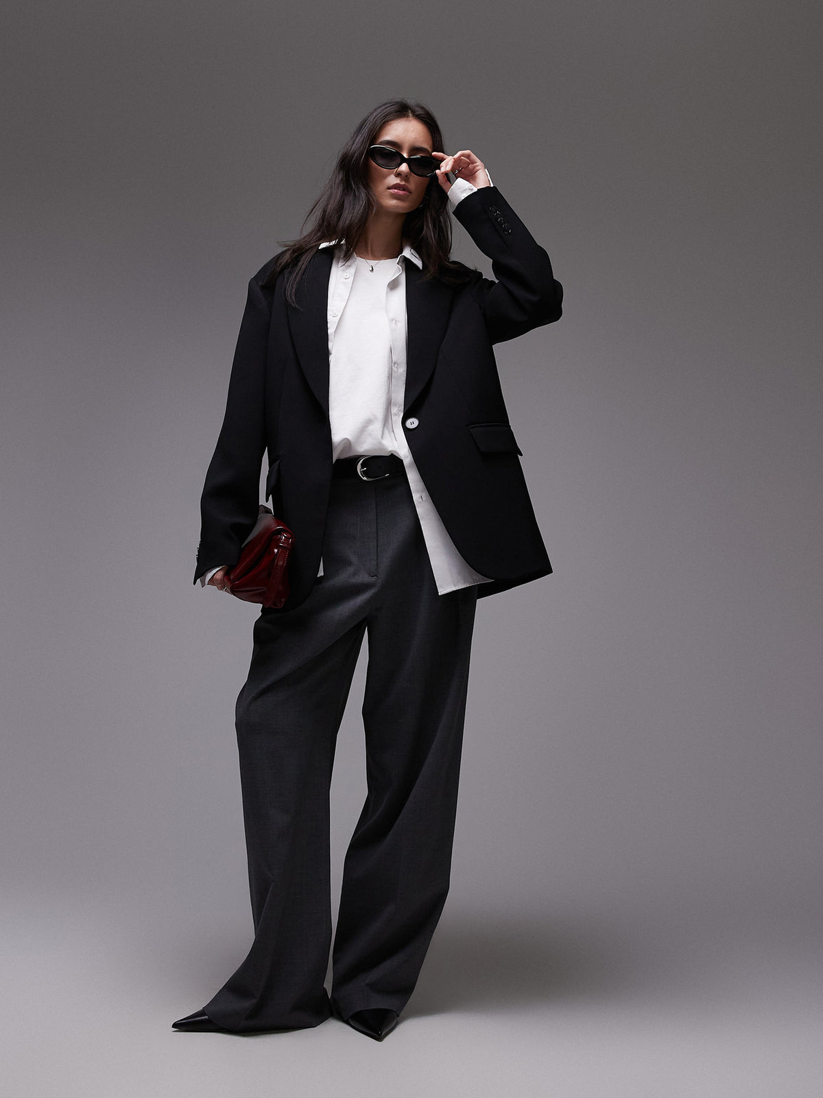 Topshop Oversized Slouchy Blazer | Black