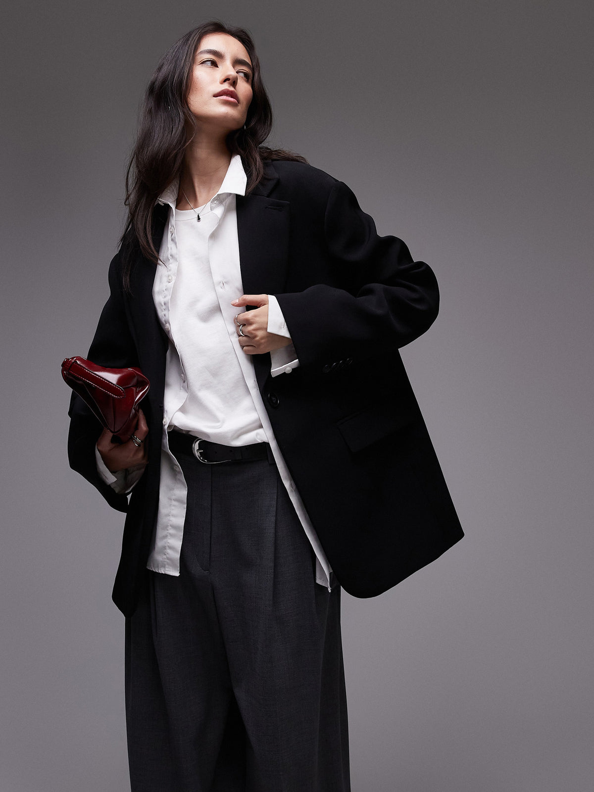 Topshop Oversized Slouchy Blazer | Black