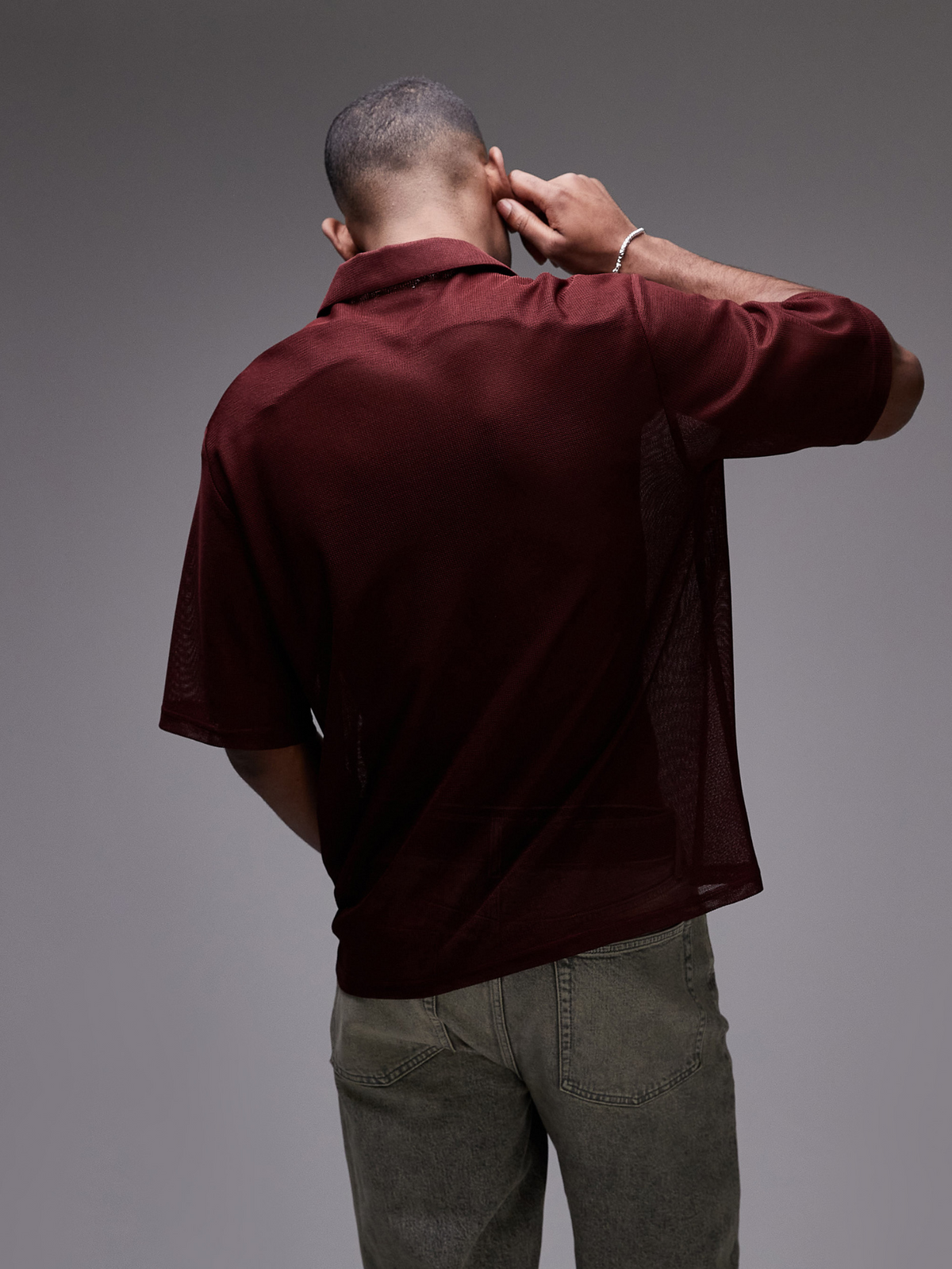 Topman Floral Embroidered Shirt | Rust