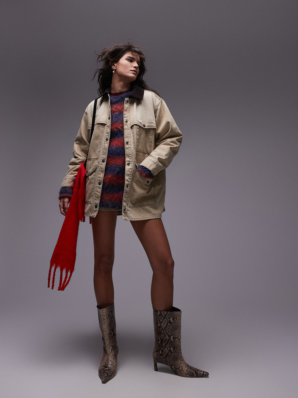 Topshop Worker Jacket | Beige