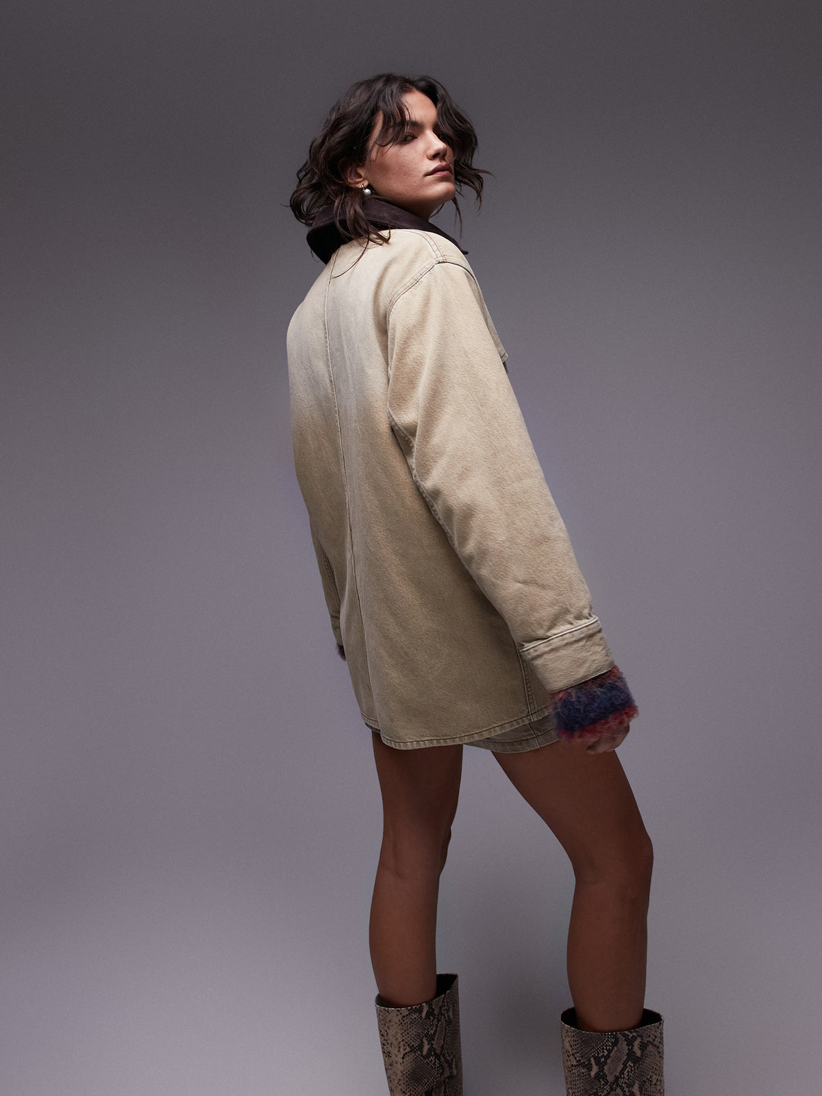 Topshop Worker Jacket | Beige