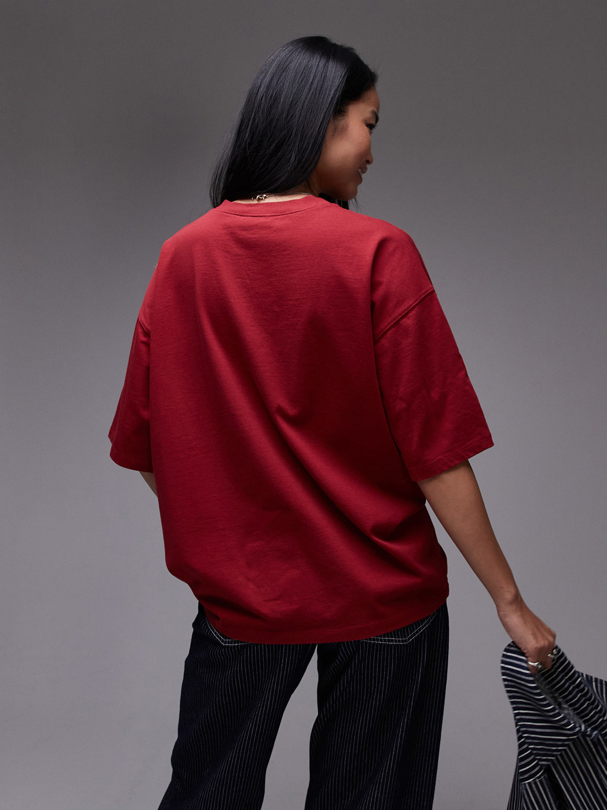 Topshop Santa Mona Napoli Oversized Tee | Red