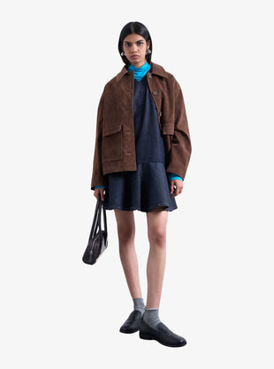 Faux Suede Boxy Jacket