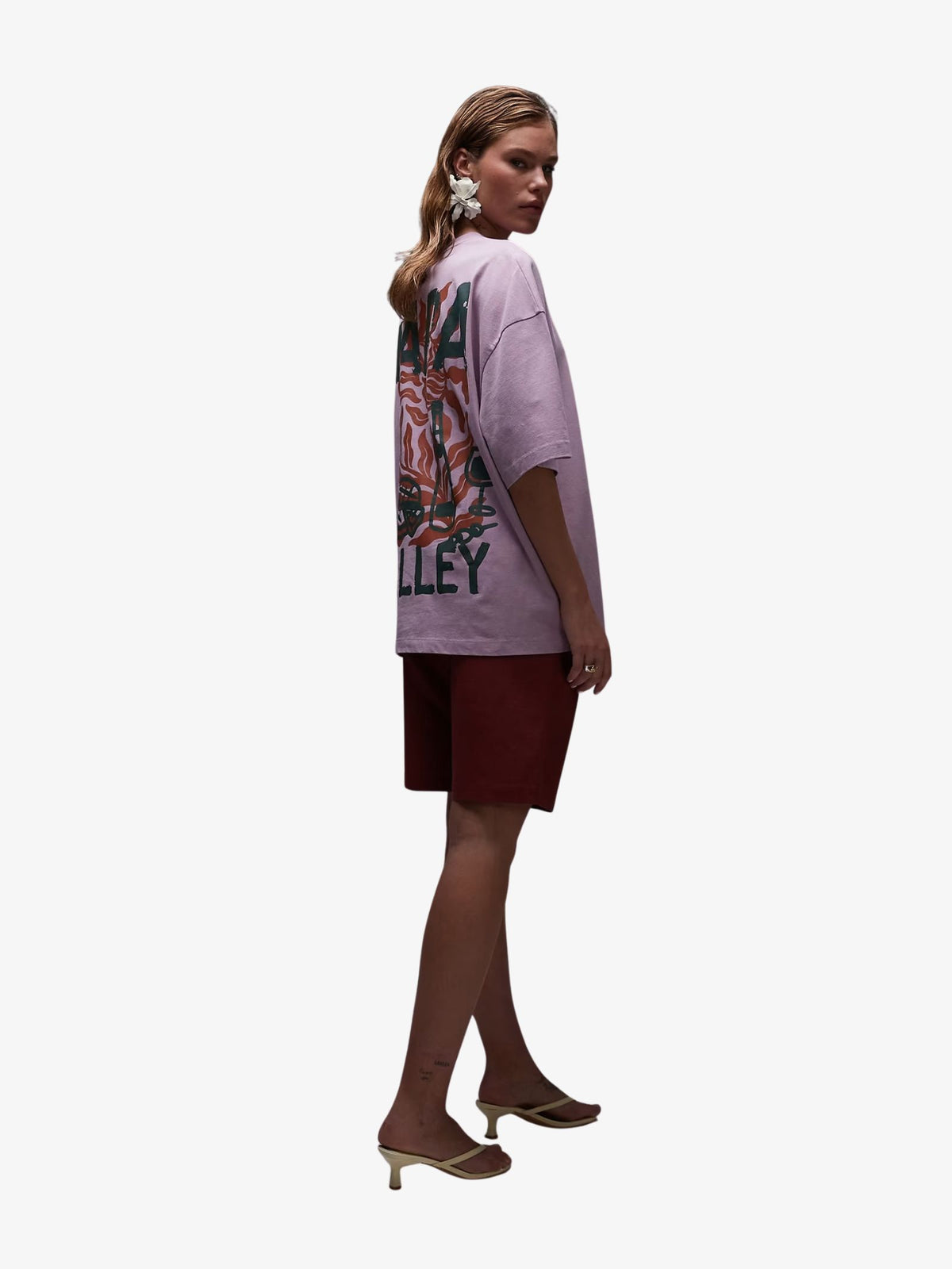 Topshop Graphic Napa Valley Oversized Tee | Ecru