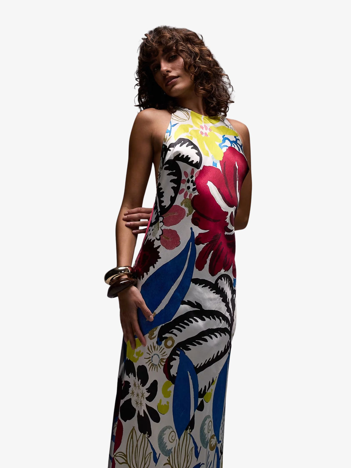 Topshop Halter Neck Maxi Dress | Multi