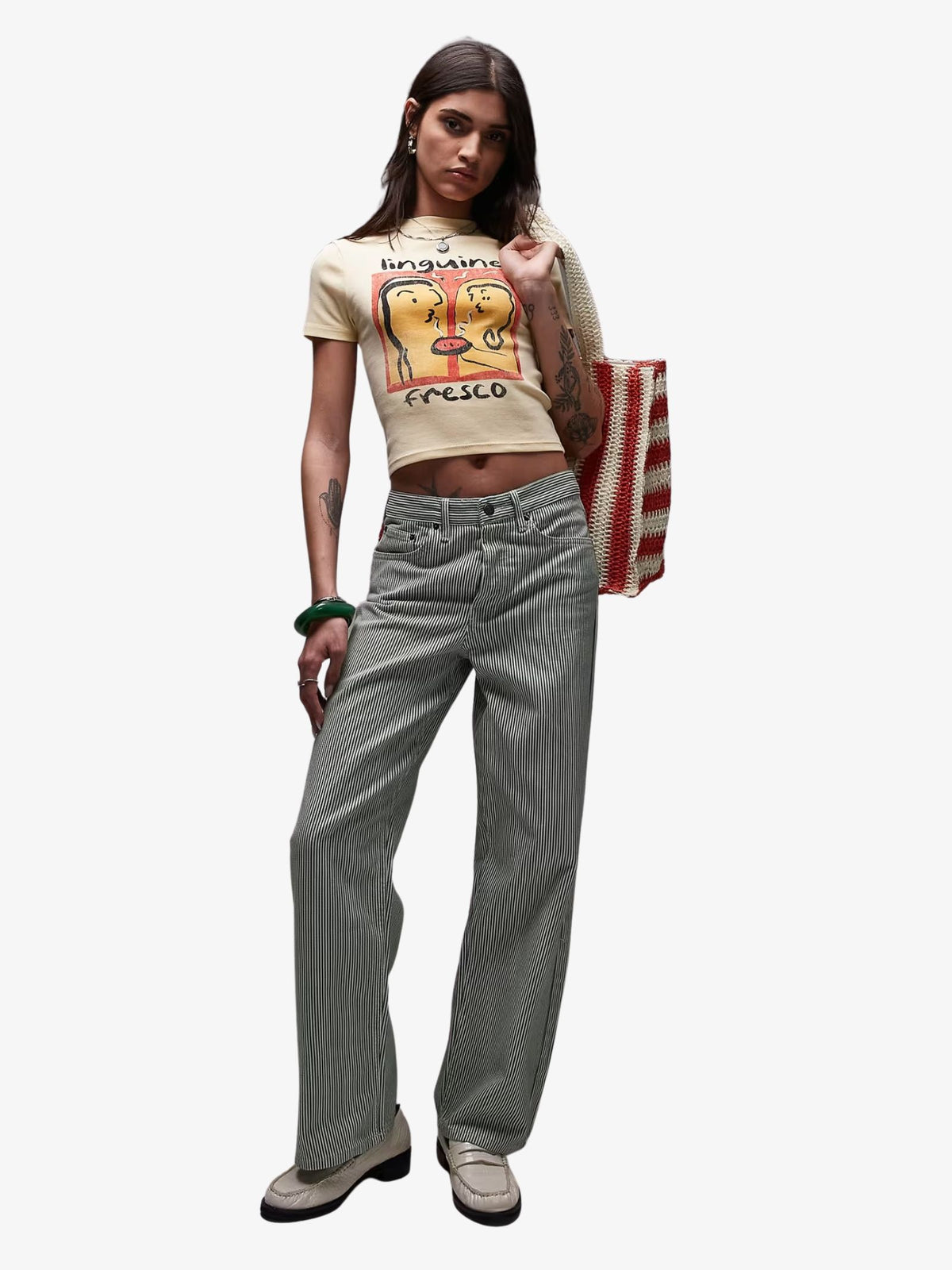 Topshop Graphic Linguine Baby Tee | Multi