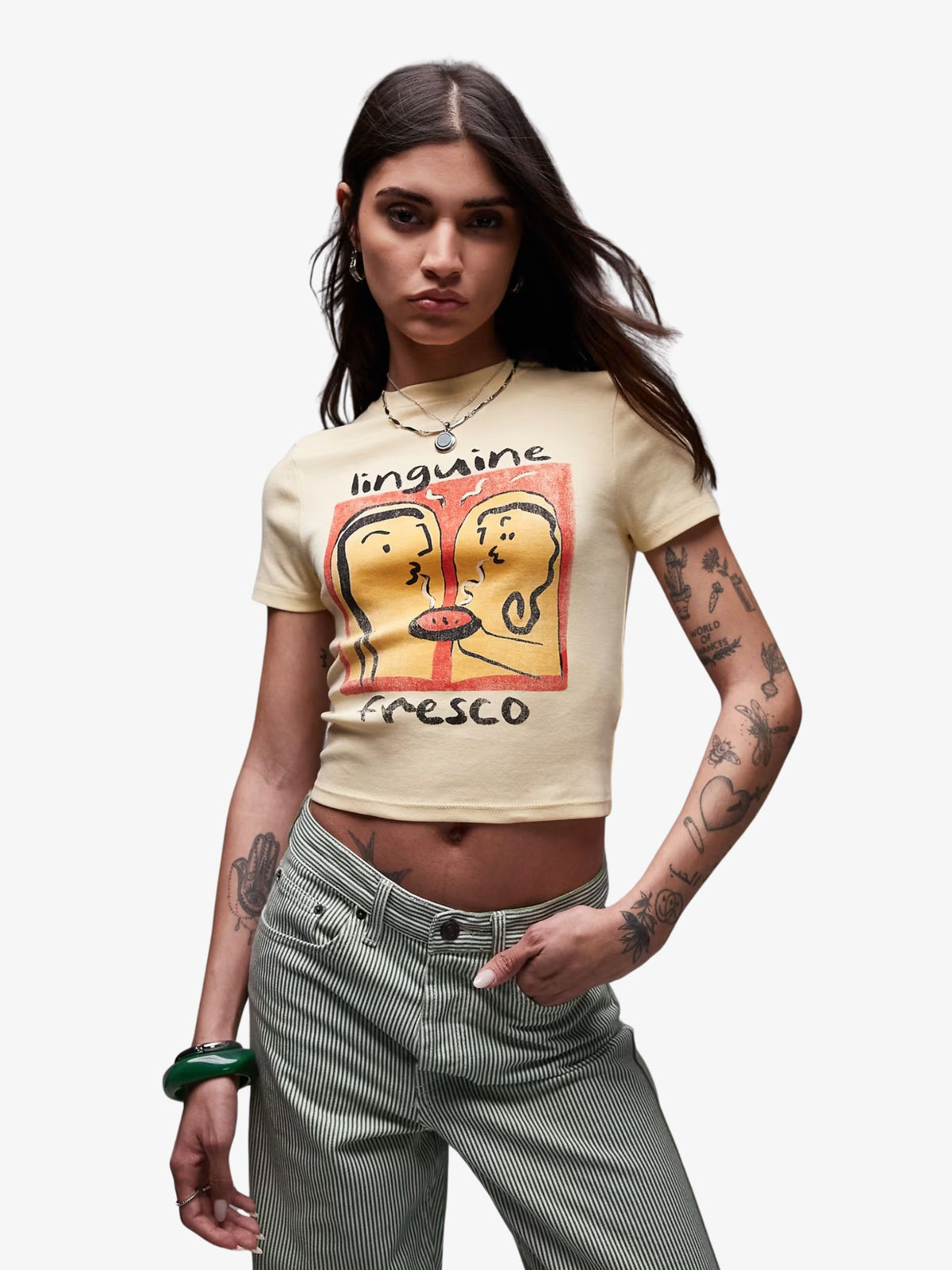 Topshop Graphic Linguine Baby Tee | Multi