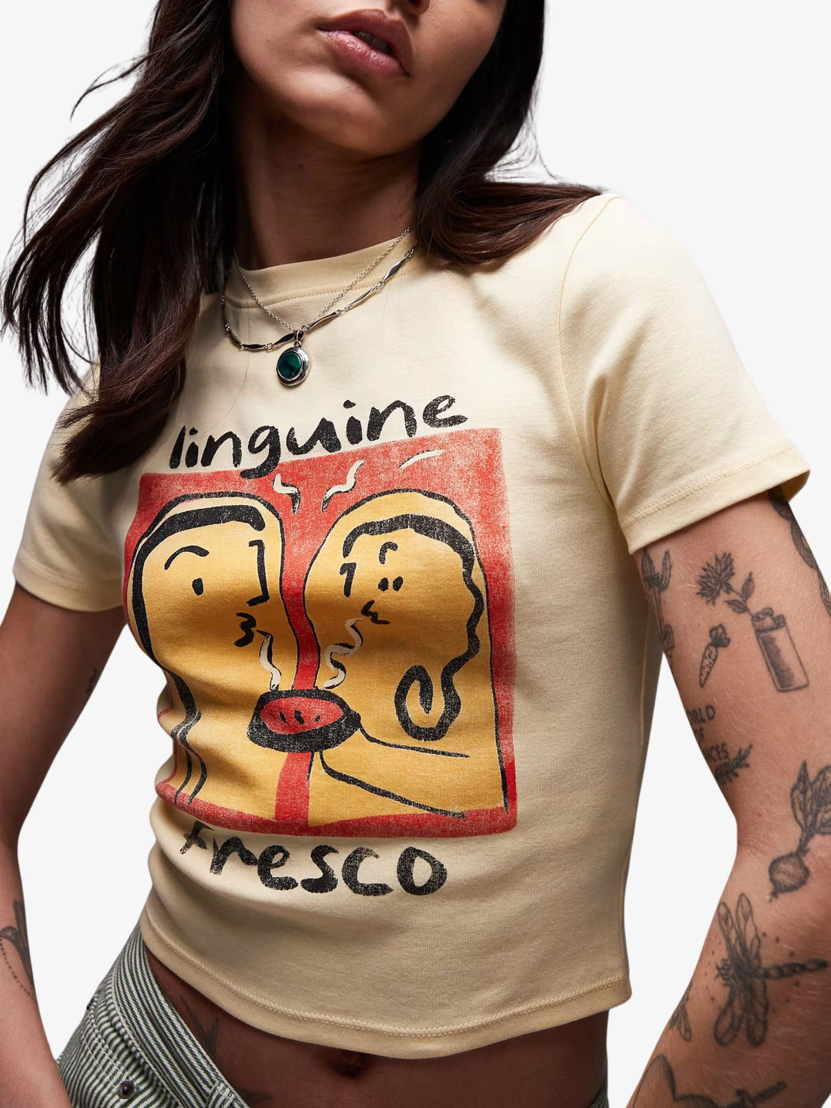 Topshop Graphic Linguine Baby Tee | Multi