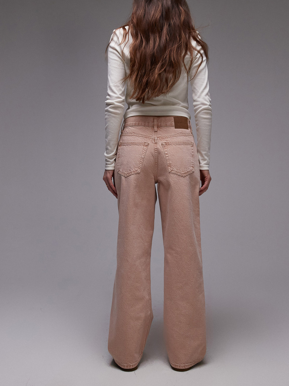 Topshop Mid Rise Straight Jeans | Blush Pink