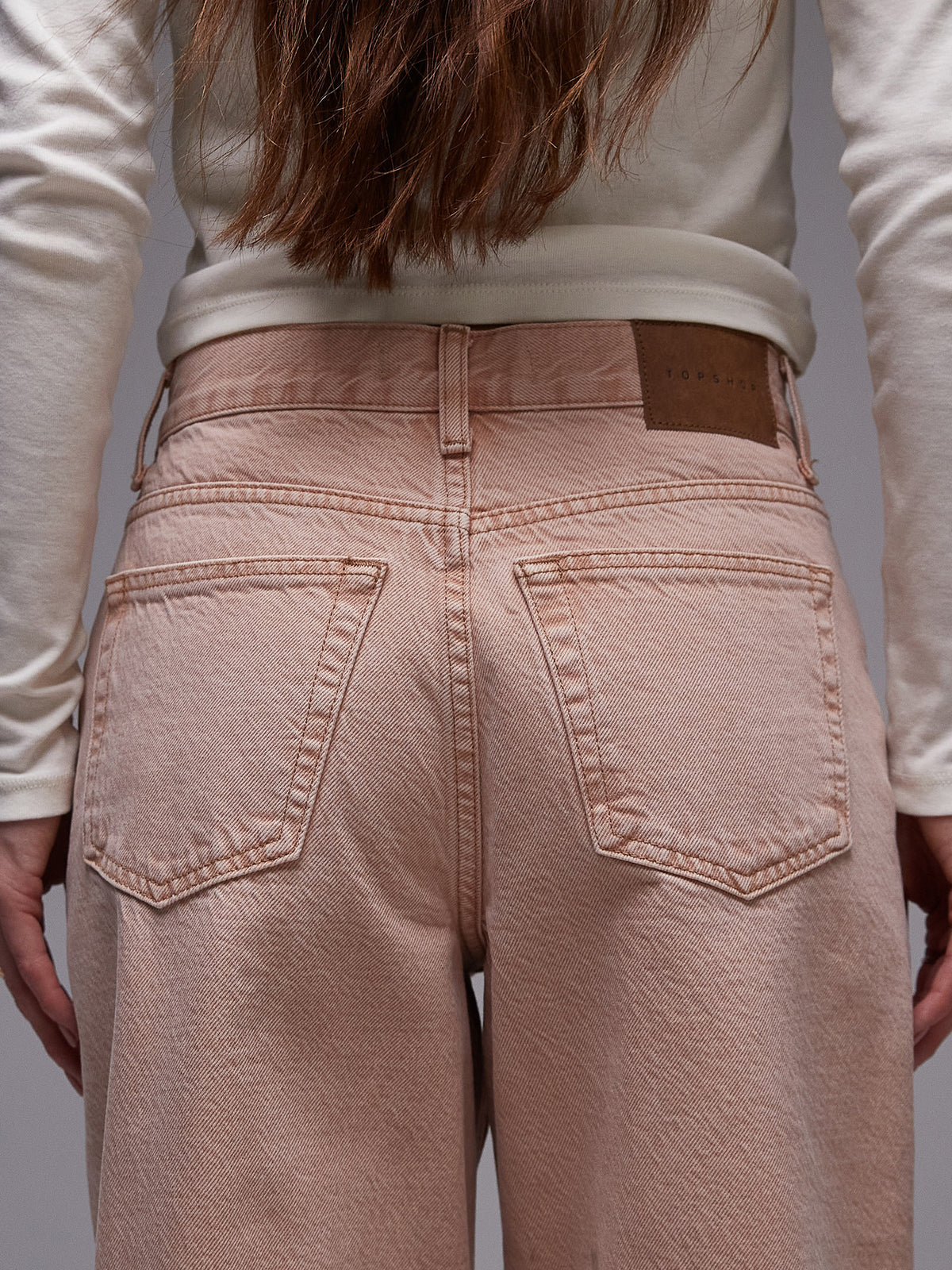 Topshop Mid Rise Straight Jeans | Blush Pink