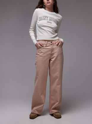 Mid Rise Straight Jeans