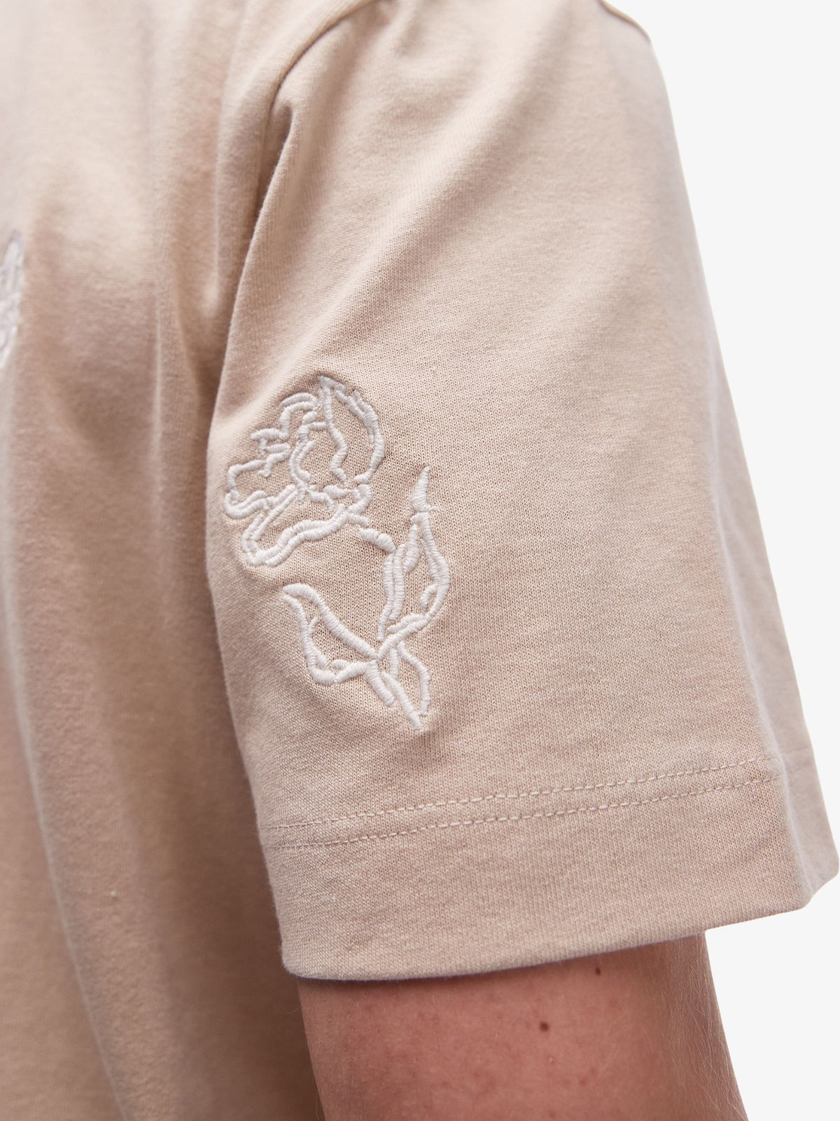 Topman Oversized Floral Embroidery Shirt | Stone