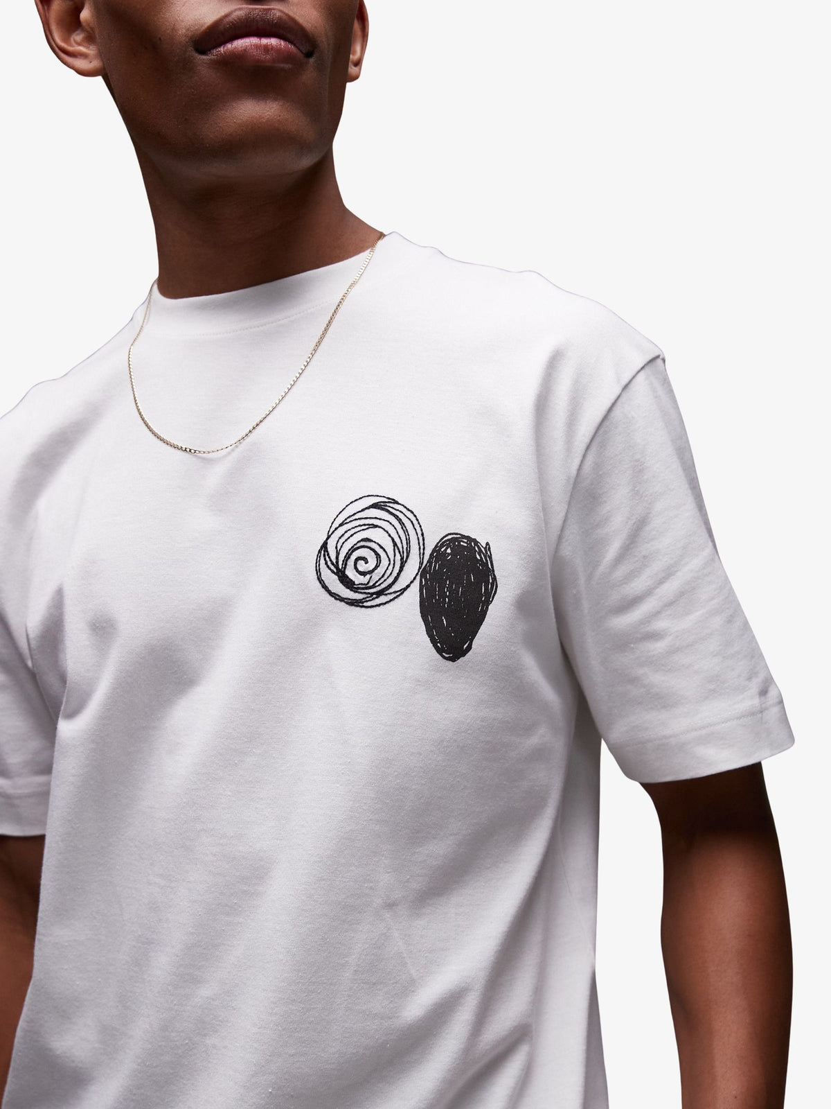 Topman Oversized Abstract Scribble Applique Shirt | White