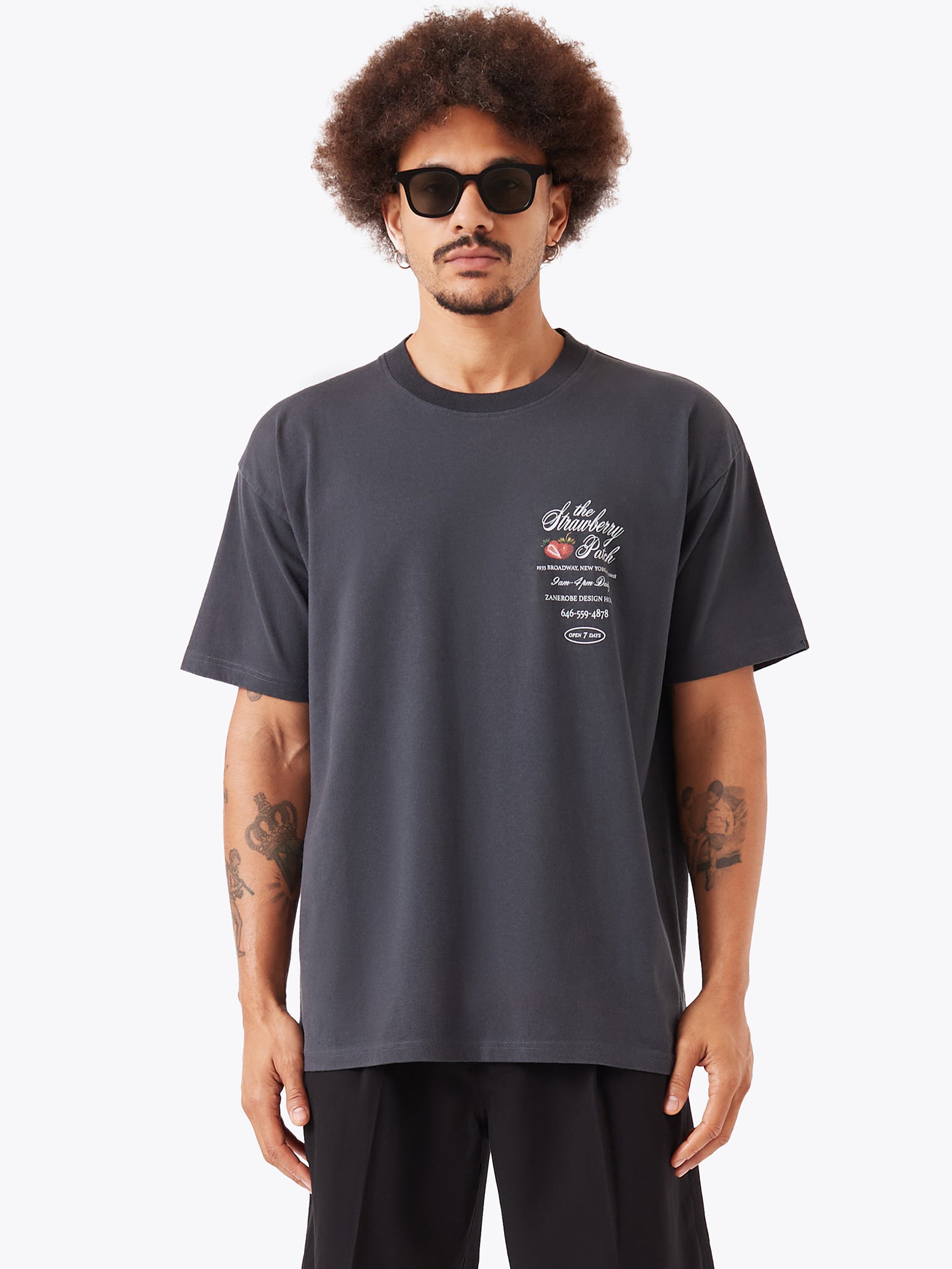 Zanerobe The Strawberry Box Tee WASHED BLACK | Glue Store